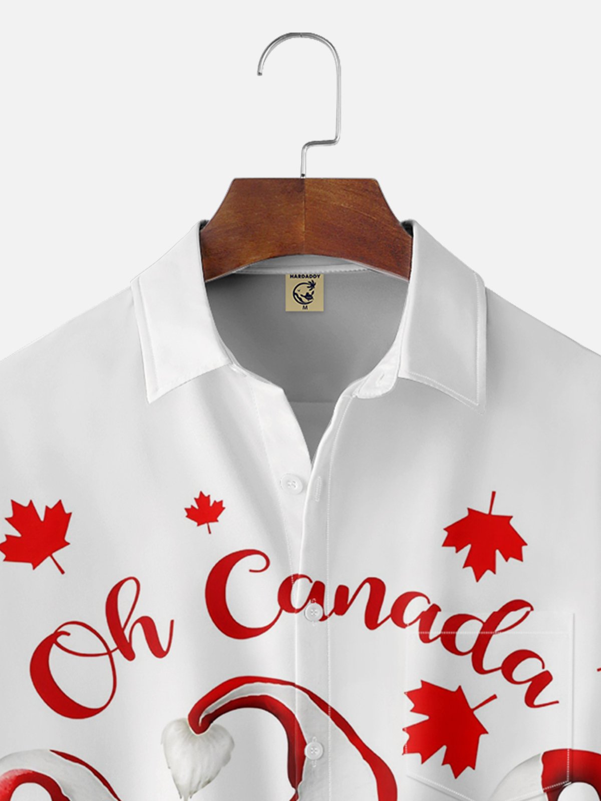 Moisture-wicking Canada Day Gnome Chest Pocket Hawaiian Shirt