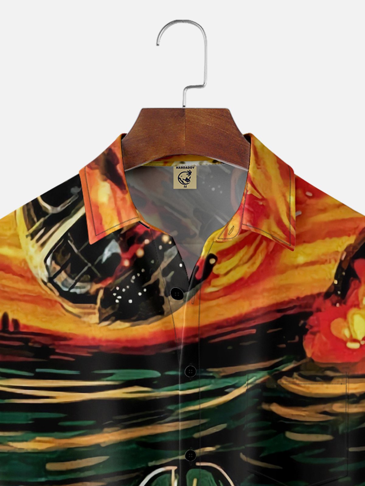 Moisture-wicking Art Oil Painting Chest Pocket Hawaiian Shirt