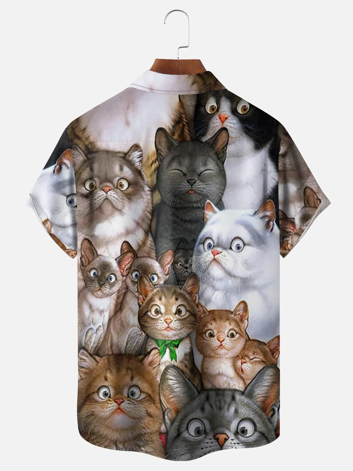 Moisture Wicking Funny Cat Hawaiian Shirt