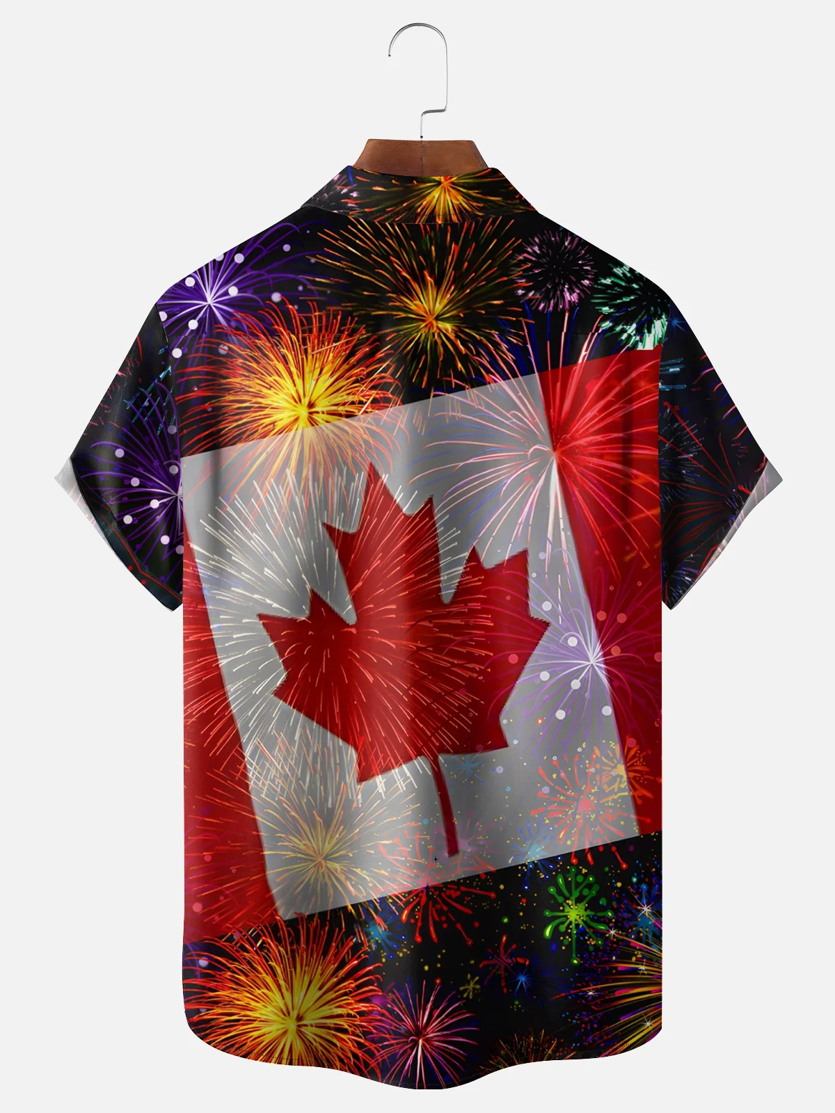 Moisture-wicking Canada Day Chest Pocket Hawaiian Shirt