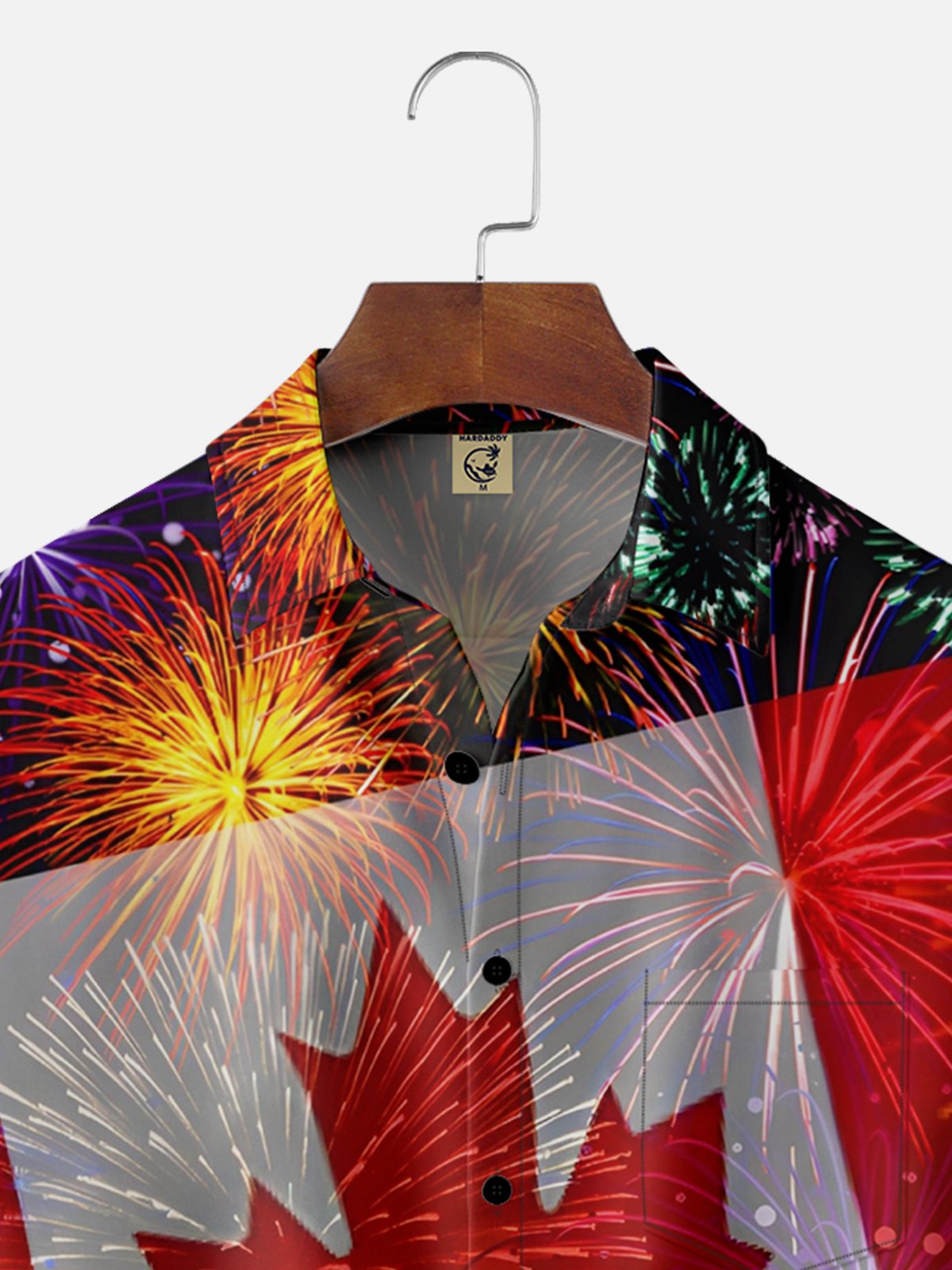 Moisture-wicking Canada Day Chest Pocket Hawaiian Shirt