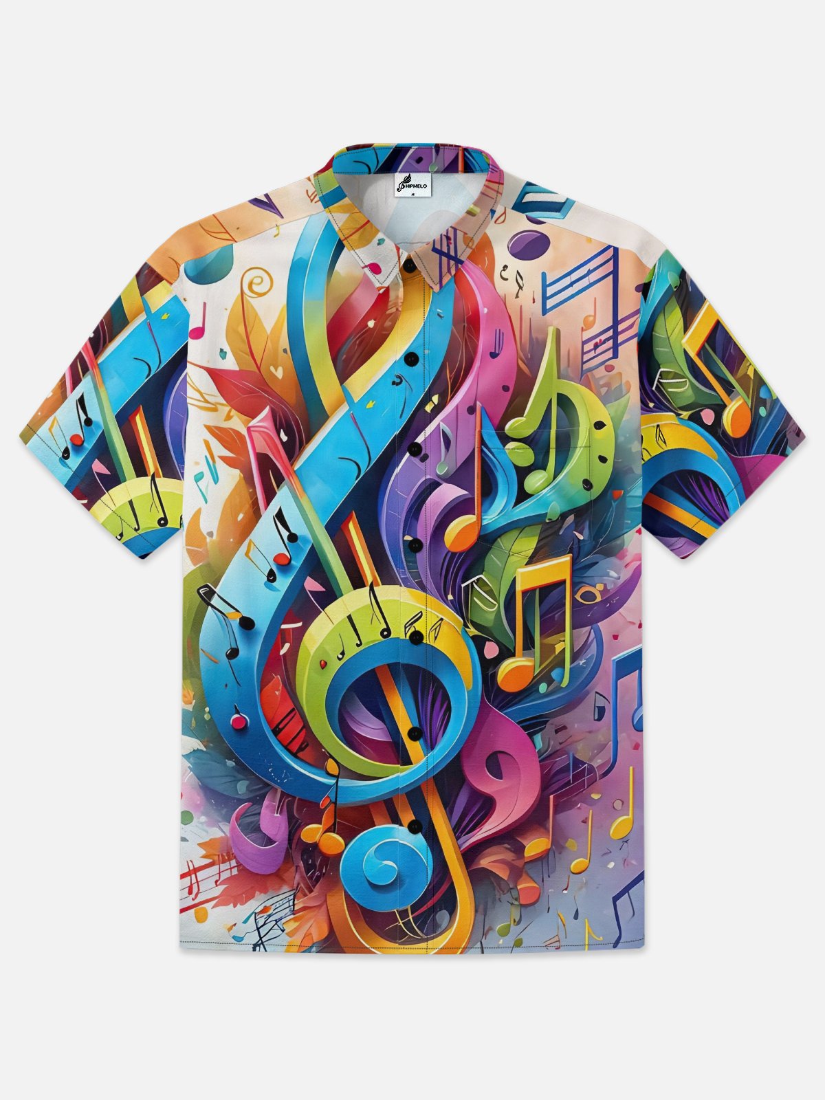 Moisture-wicking Music Chest Pocket Hawaiian Shirt