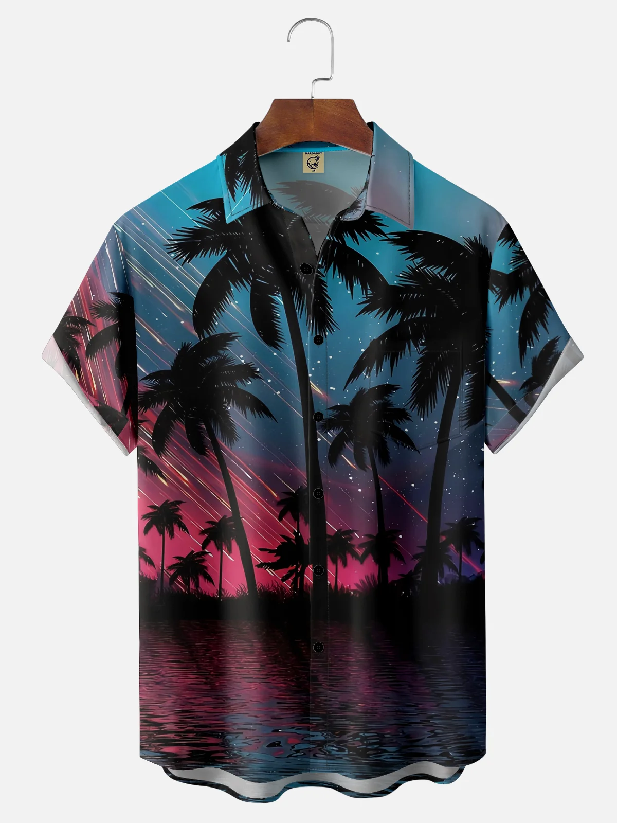 Moisture Wicking Gradient Coconut Tree Hawaiian Shirt