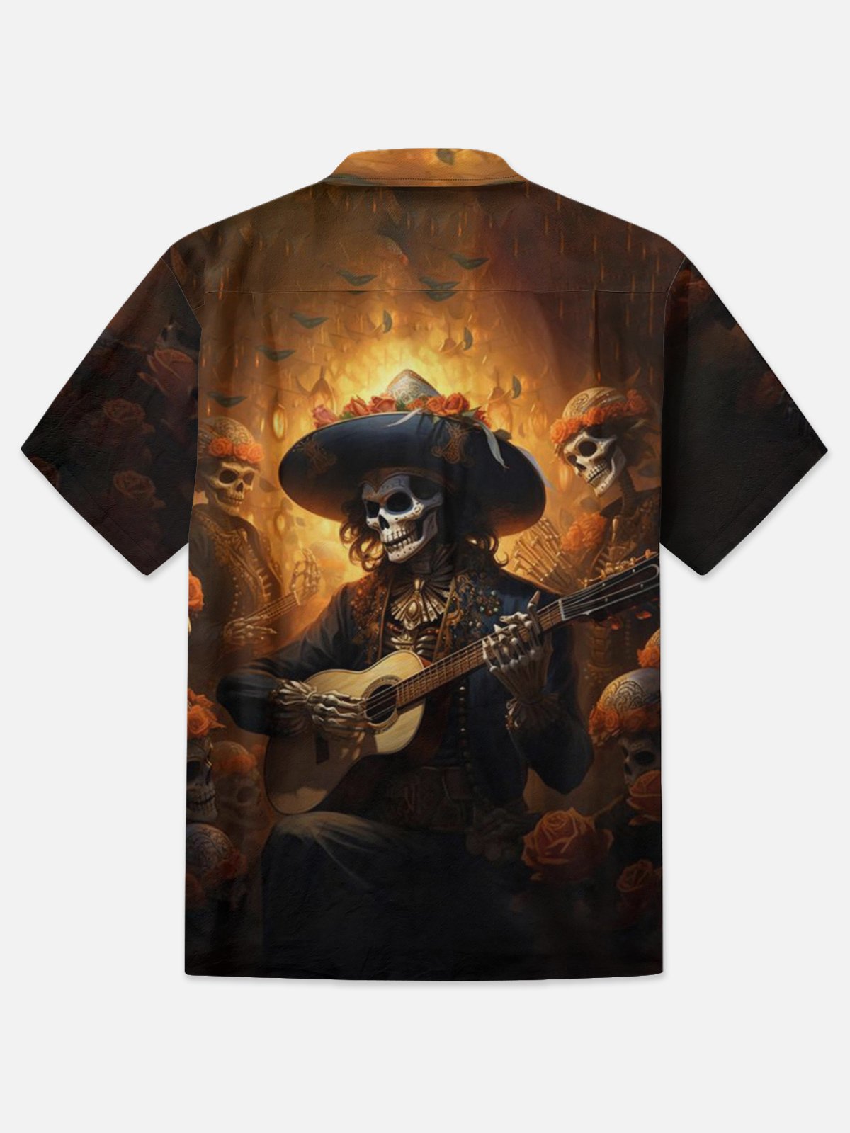 Moisture-wicking Skeleton Playing Guitar Hawaiian Shirt