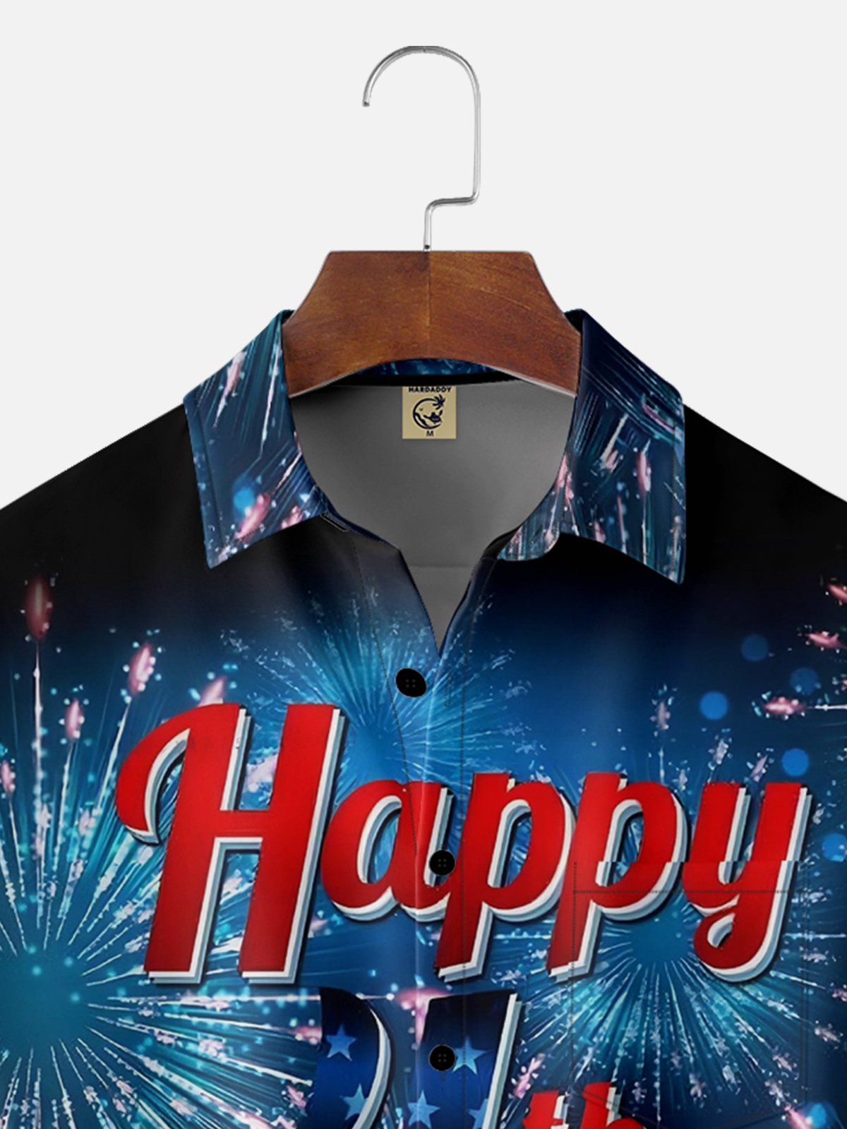 Moisture-wicking USA Independence Day Chest Pocket Hawaiian Shirt