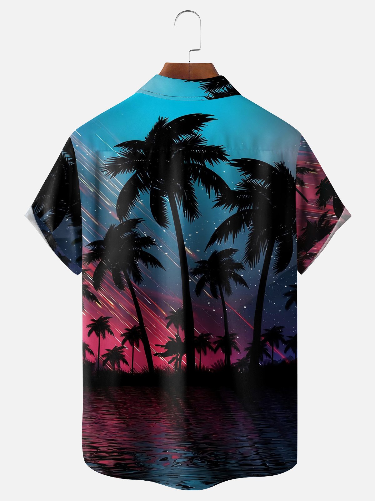 Moisture Wicking Gradient Coconut Tree Hawaiian Shirt
