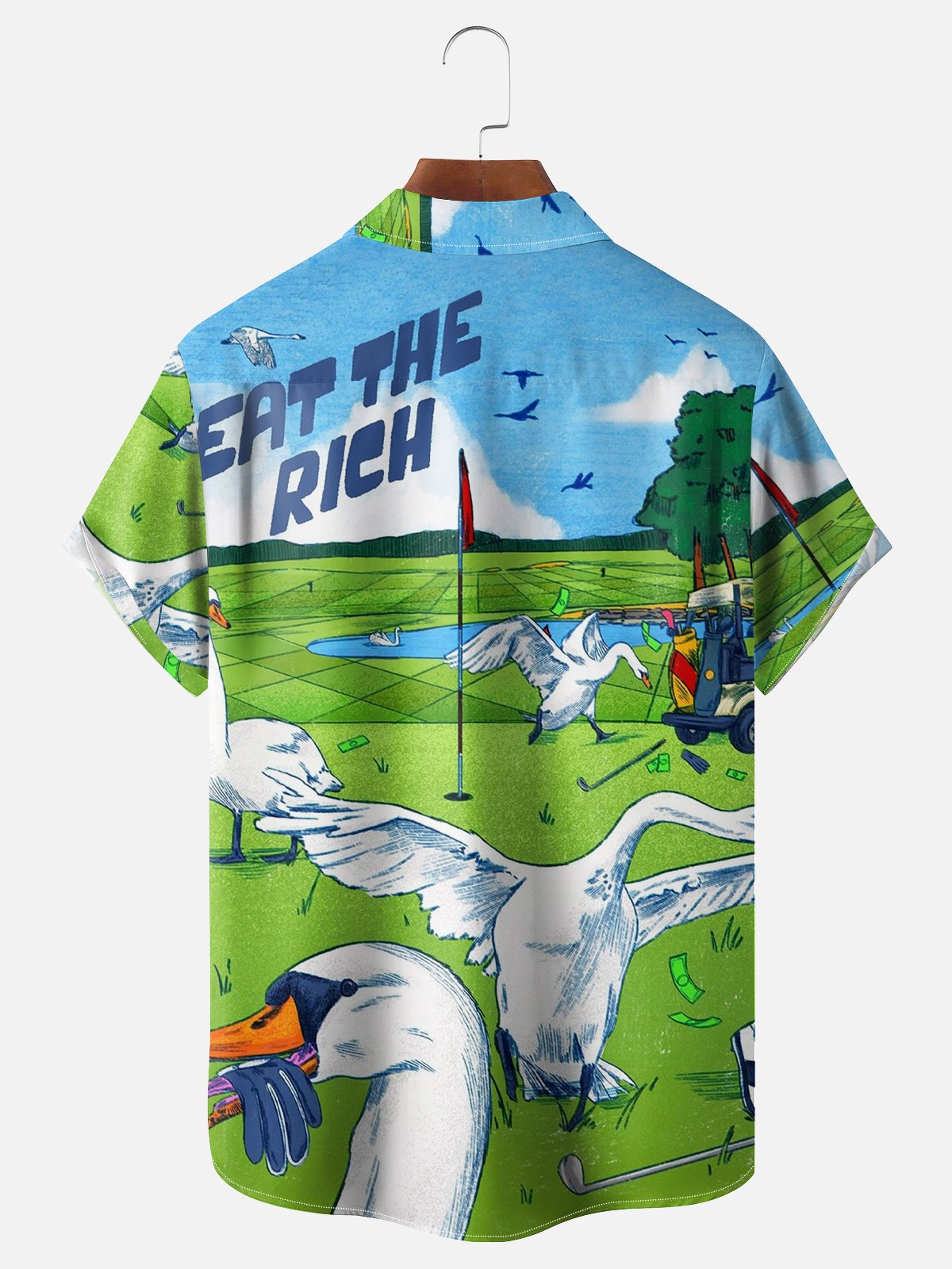 Moisture-wicking Golf Goose Hawaiian Shirt