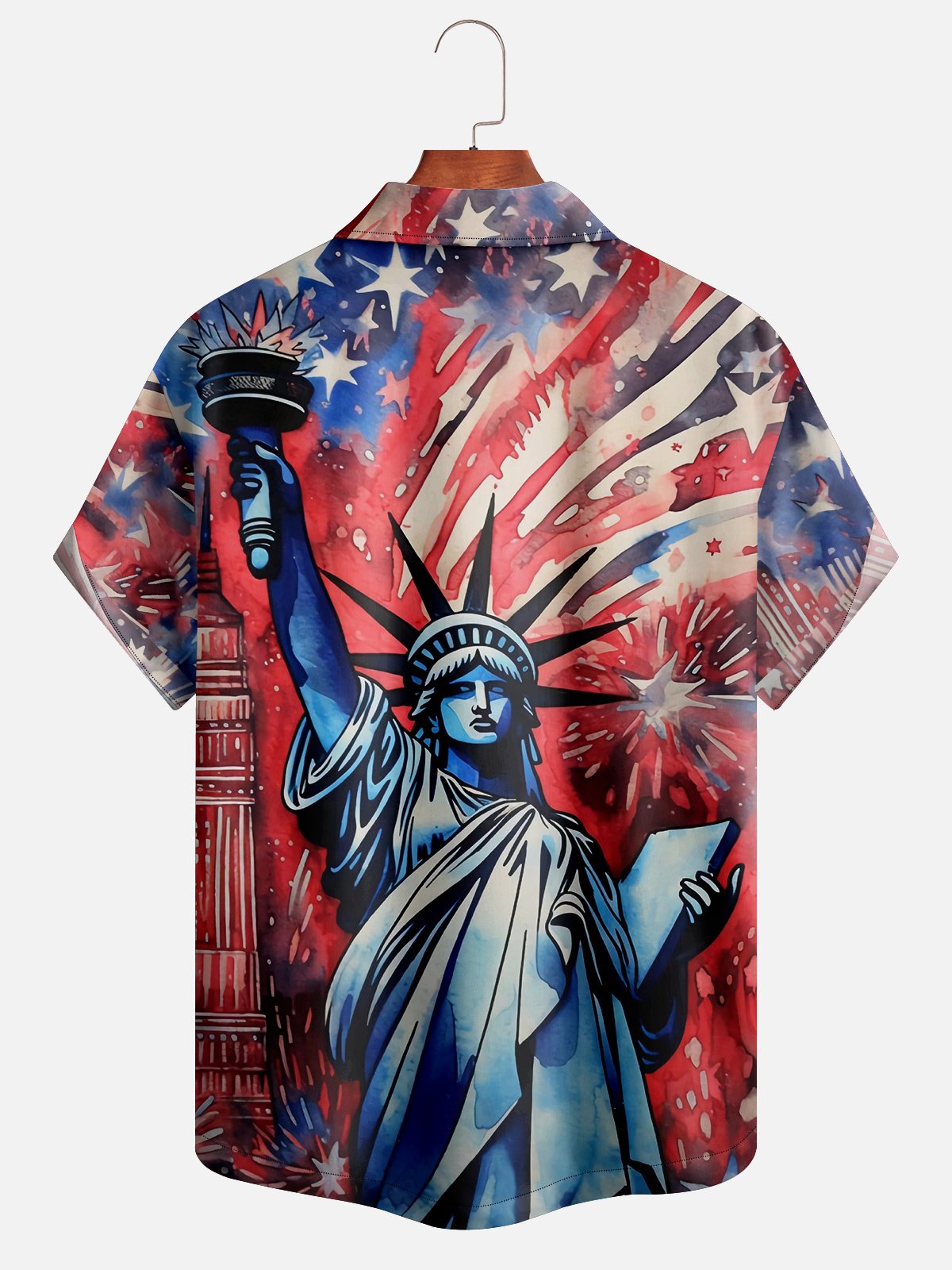 Moisture-wicking American Flag Independence Day Hawaiian Shirt