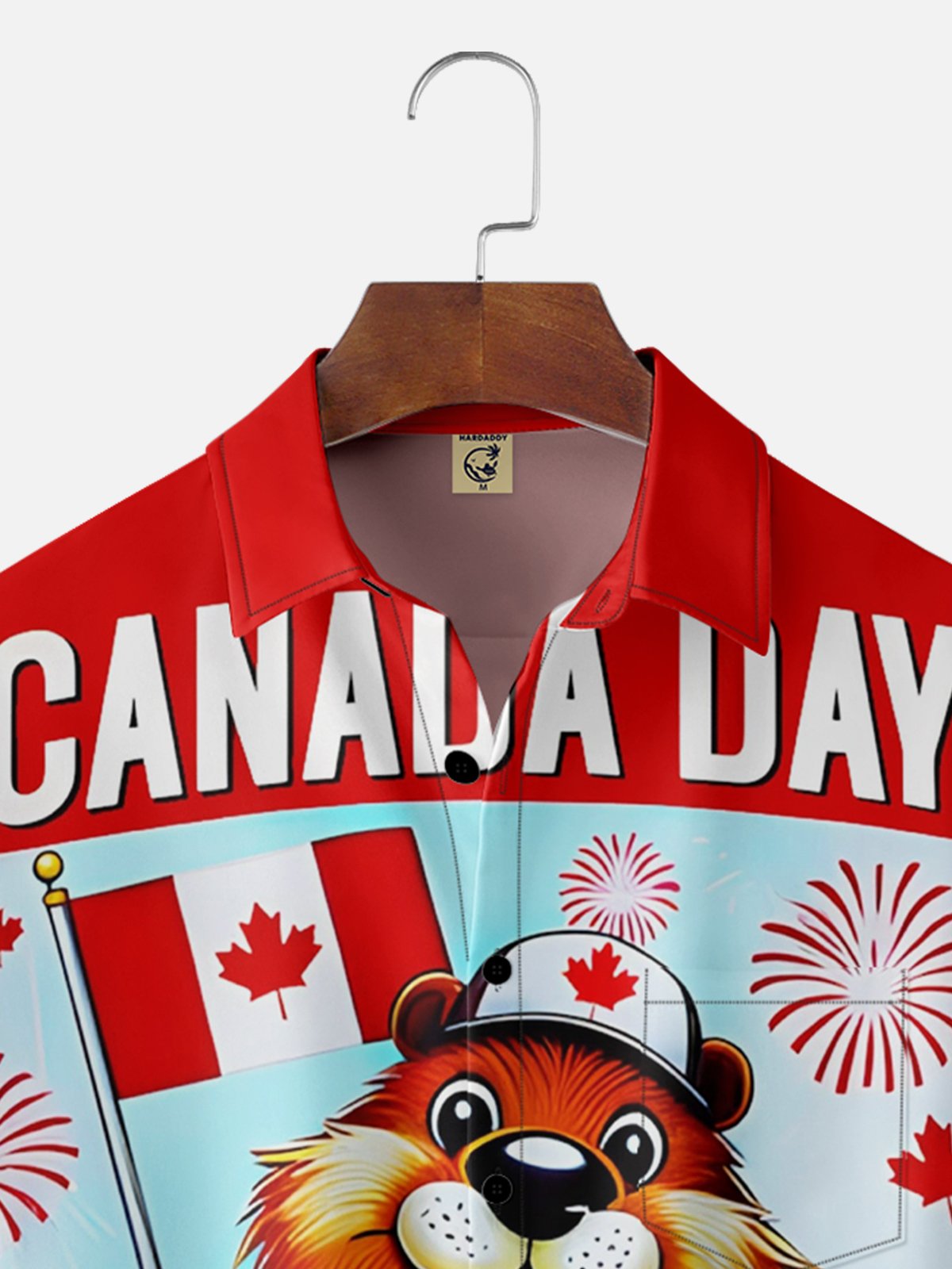 Moisture-wicking Canada Day Chest Pocket Hawaiian Shirt