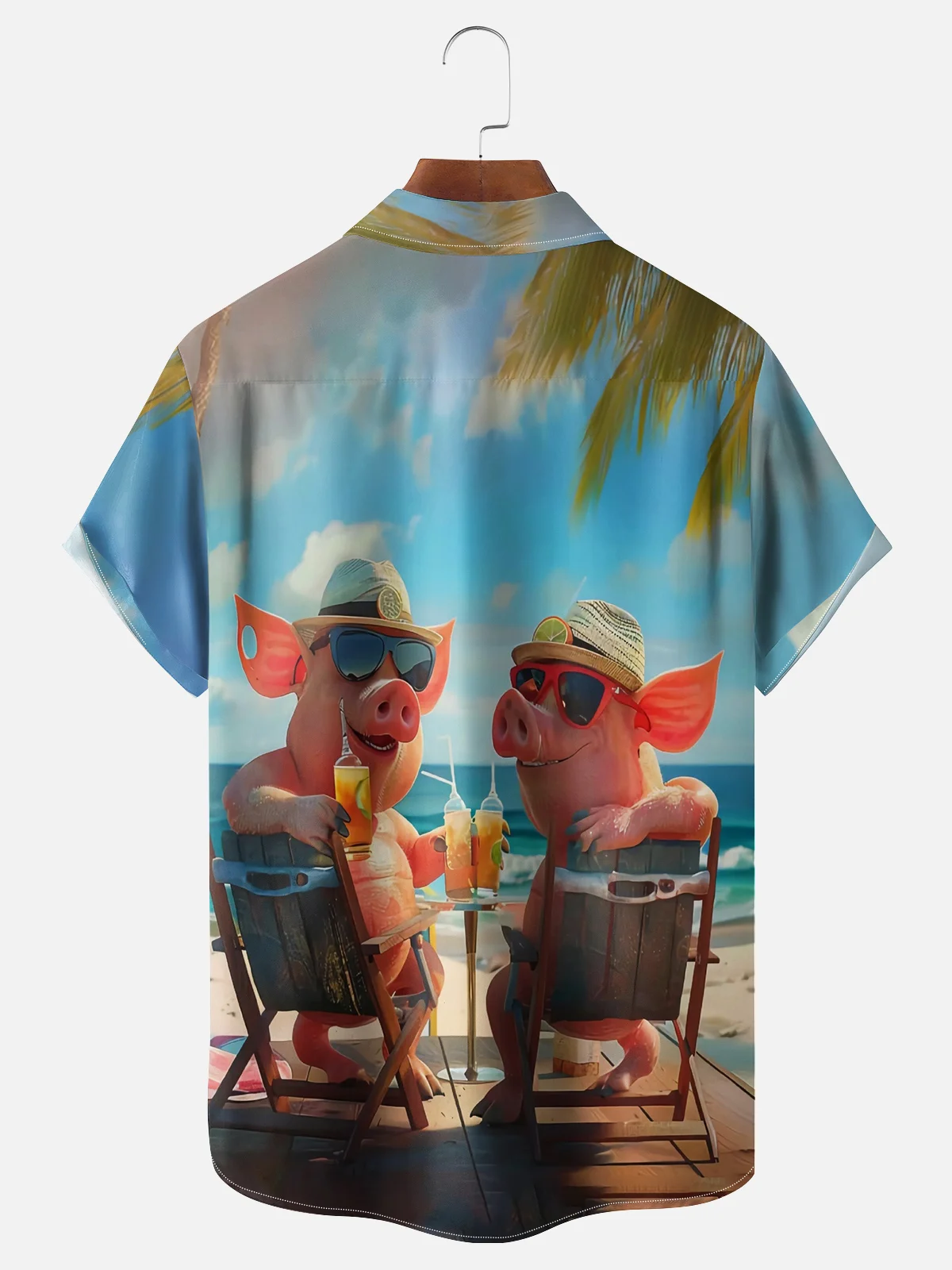 Moisture Wicking Resort Pig Hawaiian Shirt