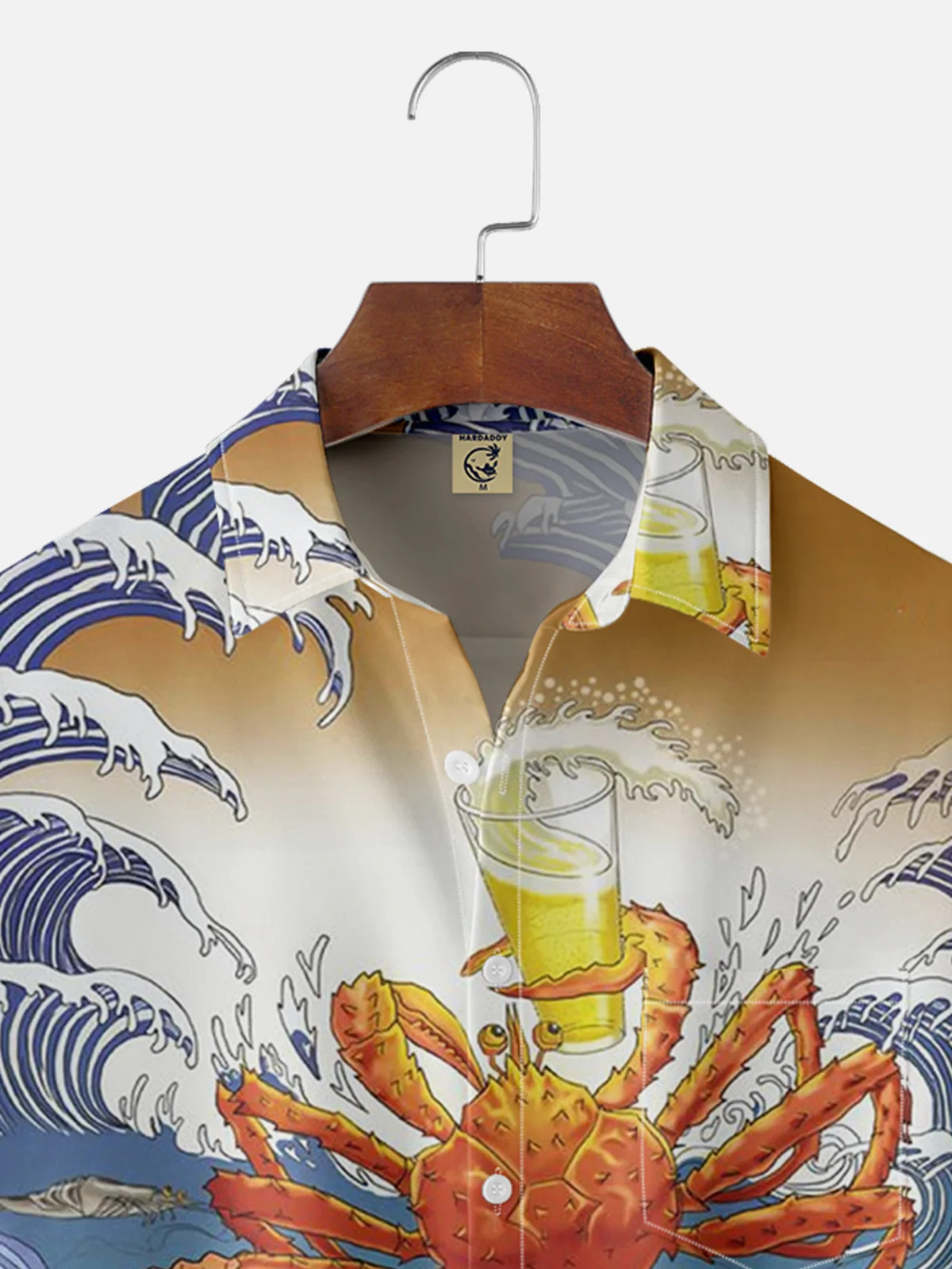 Moisture-wicking Beer Painting Chest Pocket Hawaiian Shirt