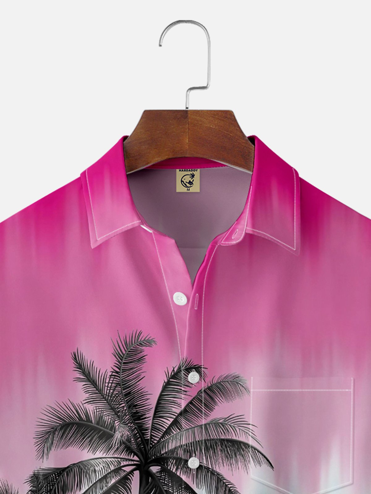 Moisture-wicking Coconut Tree Chest Pocket Hawaiian Shirt