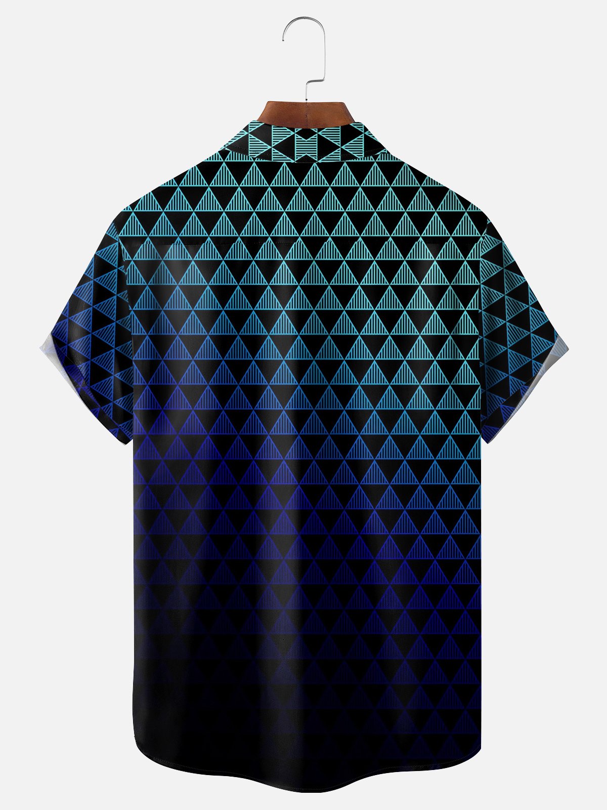 Moisture-Wicking Geometric Gradient Check Hawaiian Shirt