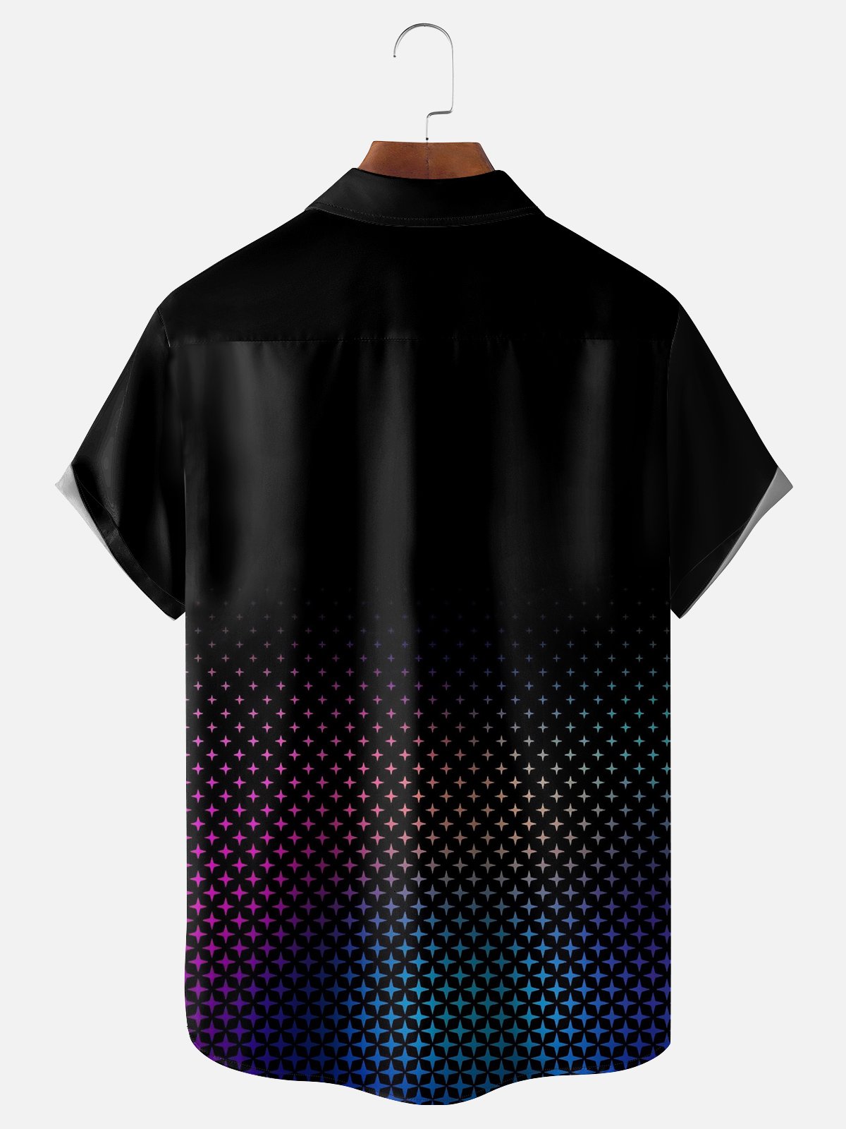 Moisture-Wicking Geometric Gradient Check Hawaiian Shirt