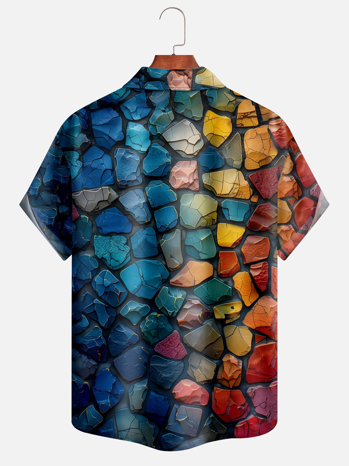 Moisture-wicking Colorful Rock Illustration Hawaiian Shirt