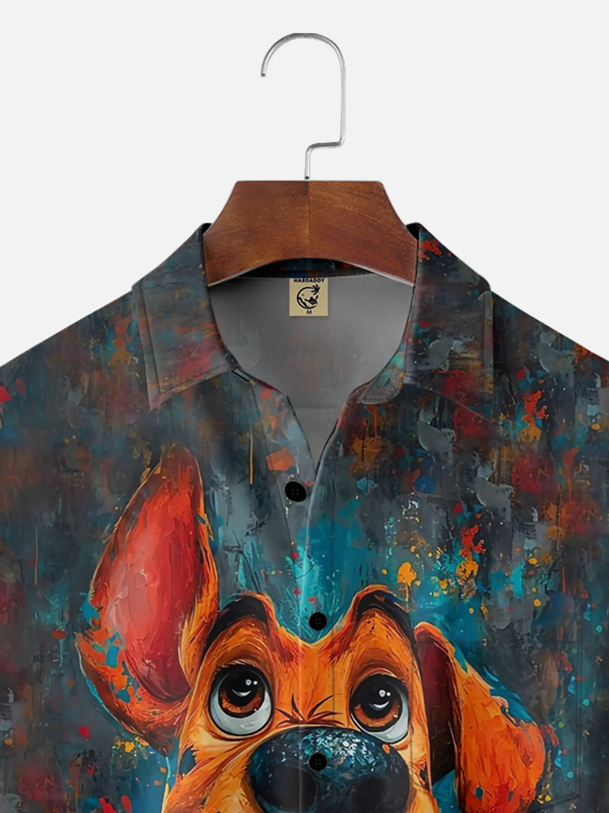 Moisture-wicking Art Dog Chest Pocket Hawaiian Shirt