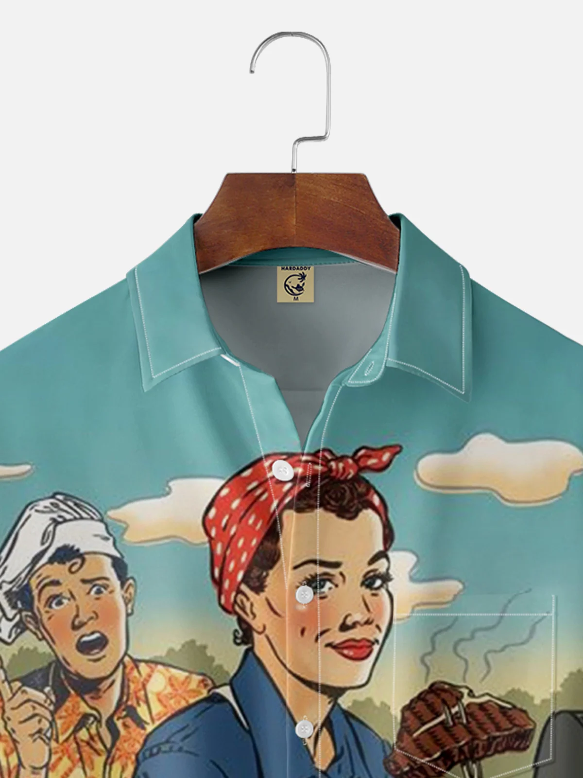 Moisture-wicking BBQ Illustration Chest Pocket Hawaiian Shirt