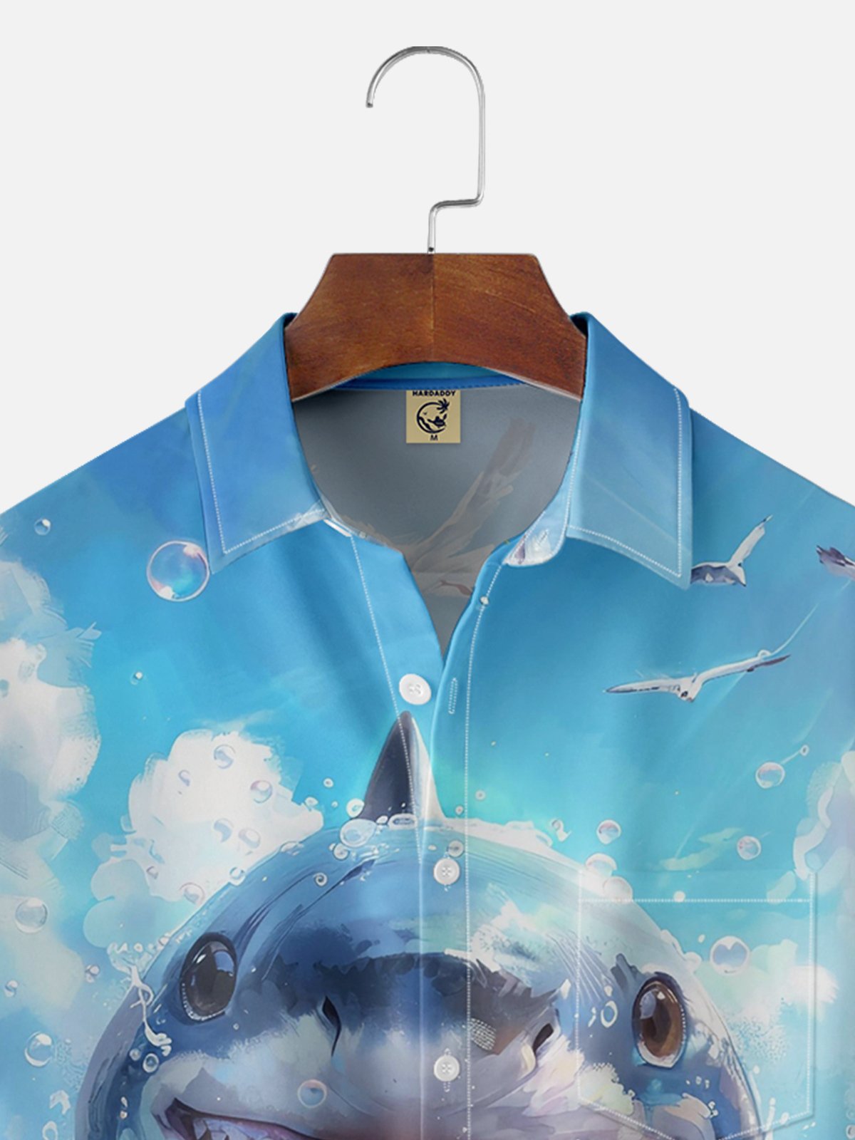 Moisture Wicking Shark Surf Hawaiian Shirt