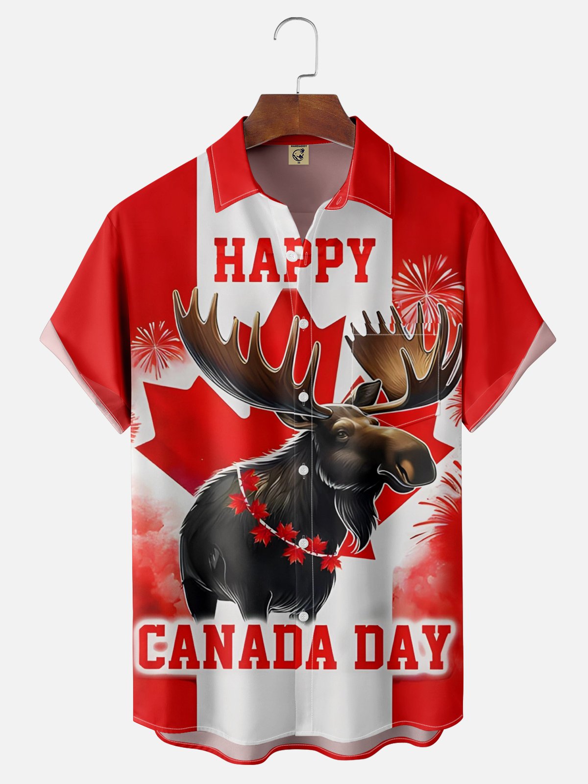 Moisture-wicking Canada Day Chest Pocket Hawaiian Shirt