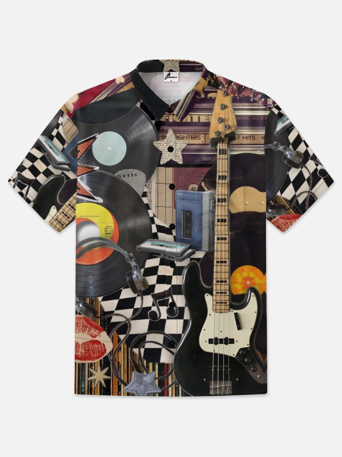 Vintage Vinyl Records Guitar Music Quick Dry Shirt