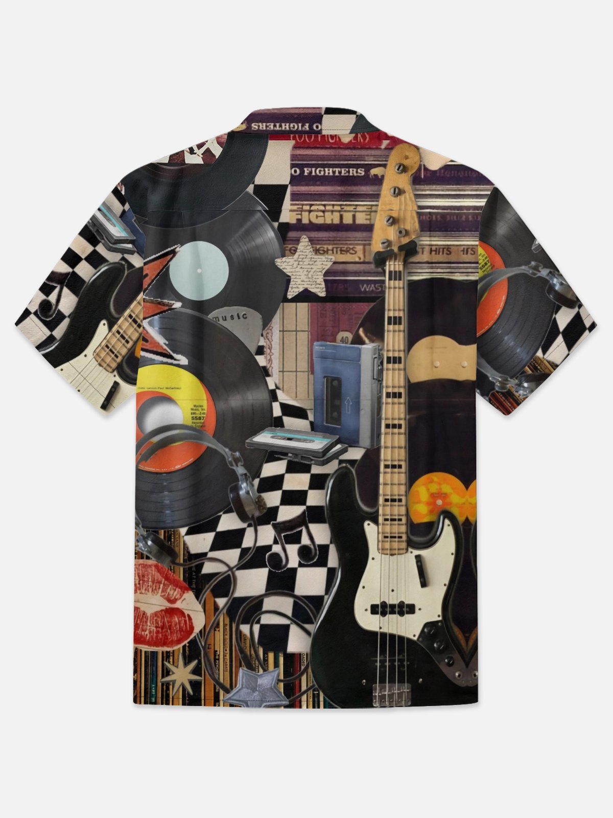 Vintage Vinyl Records Guitar Music Quick Dry Shirt