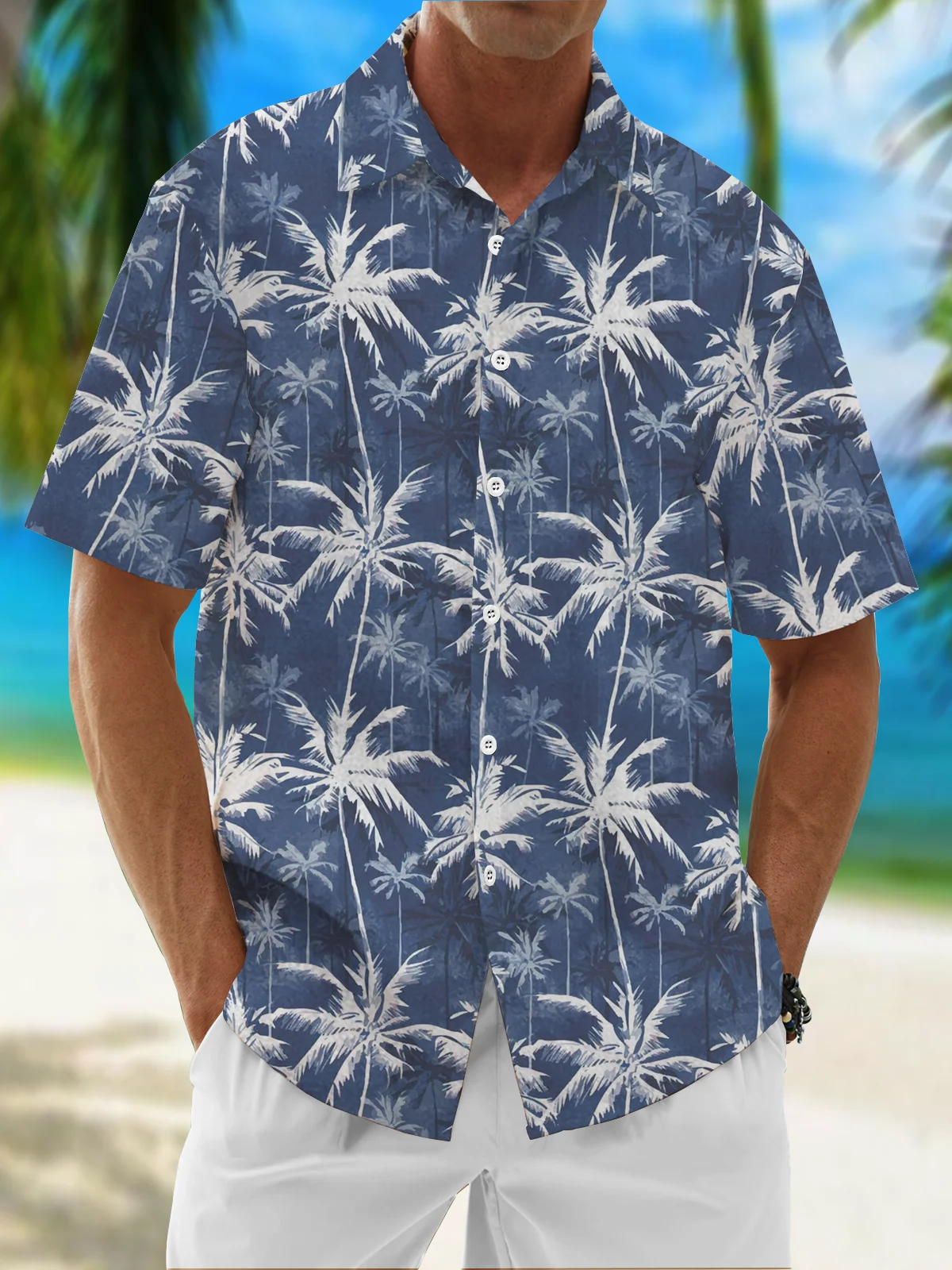 Moisture Wicking Coconut Tree Hawaiian Shirt