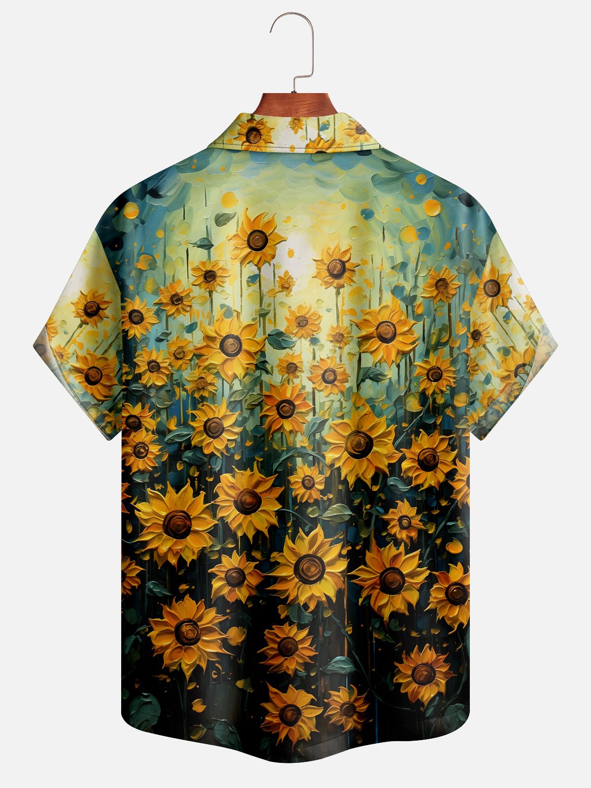 Moisture-wicking Art Sunflower Oil Painting Hawaiian Shirt