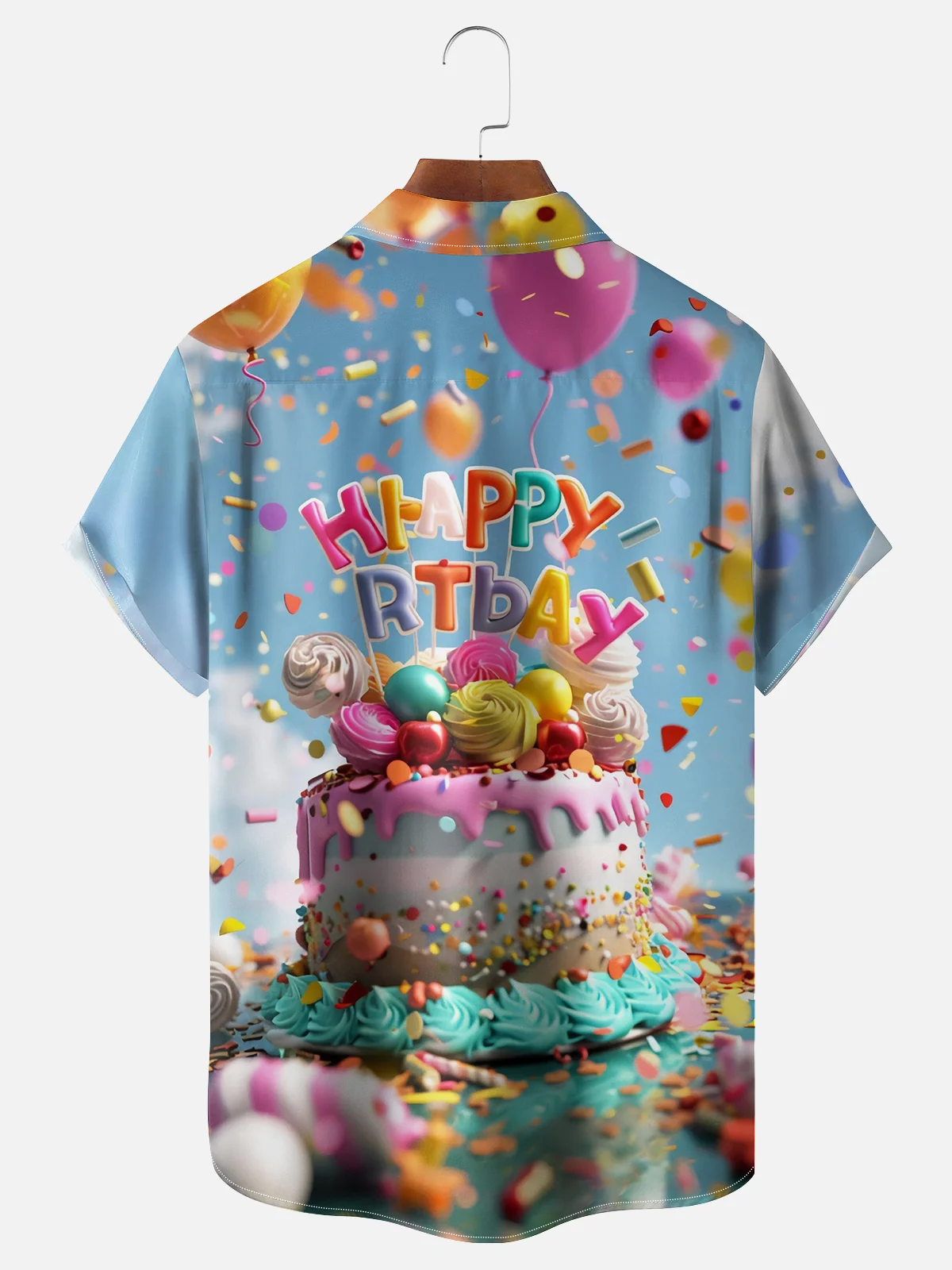 Moisture Wicking Happy Birthday Hawaiian Shirt