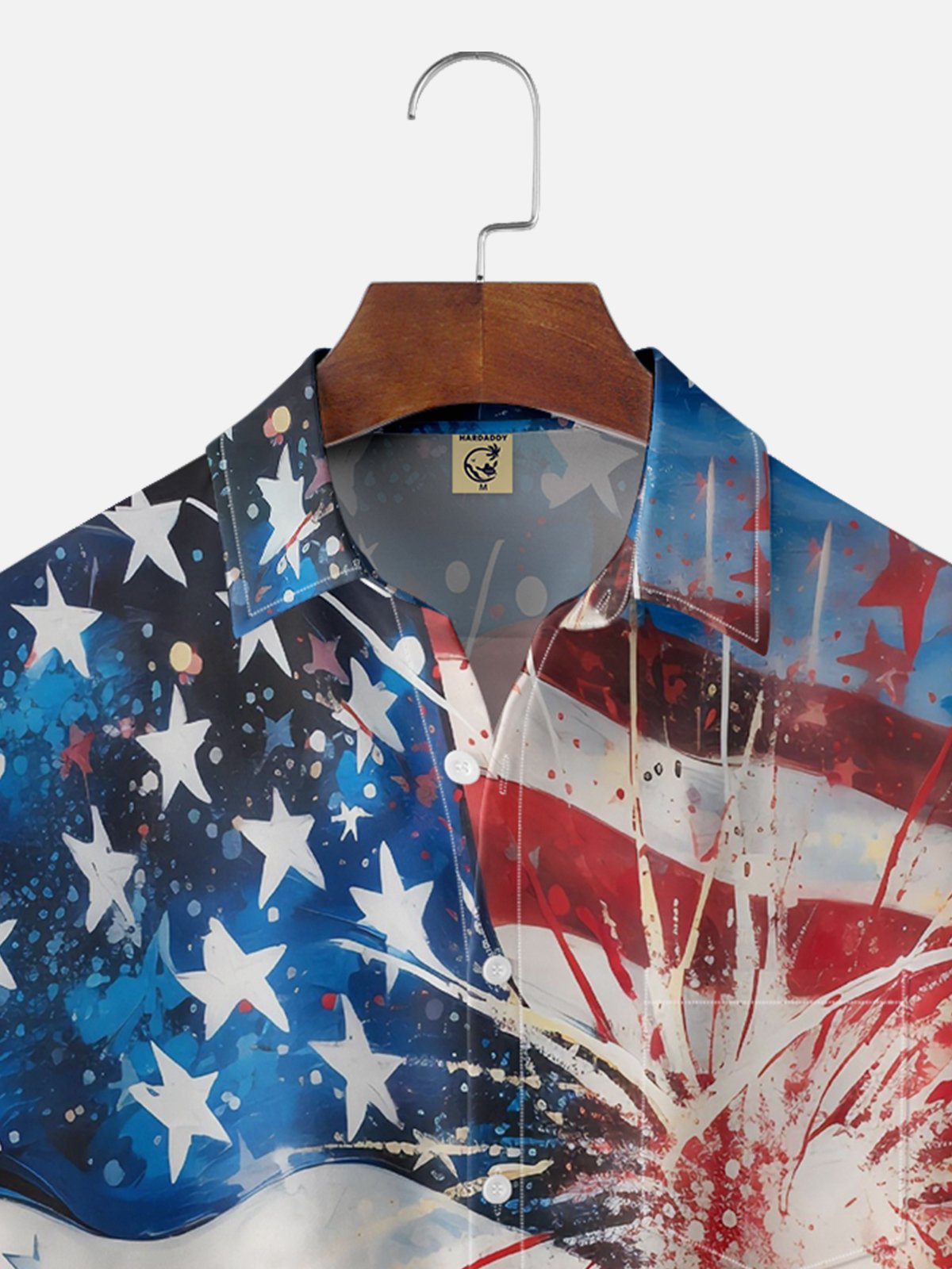 Moisture Wicking American Flag Hawaiian Shirt