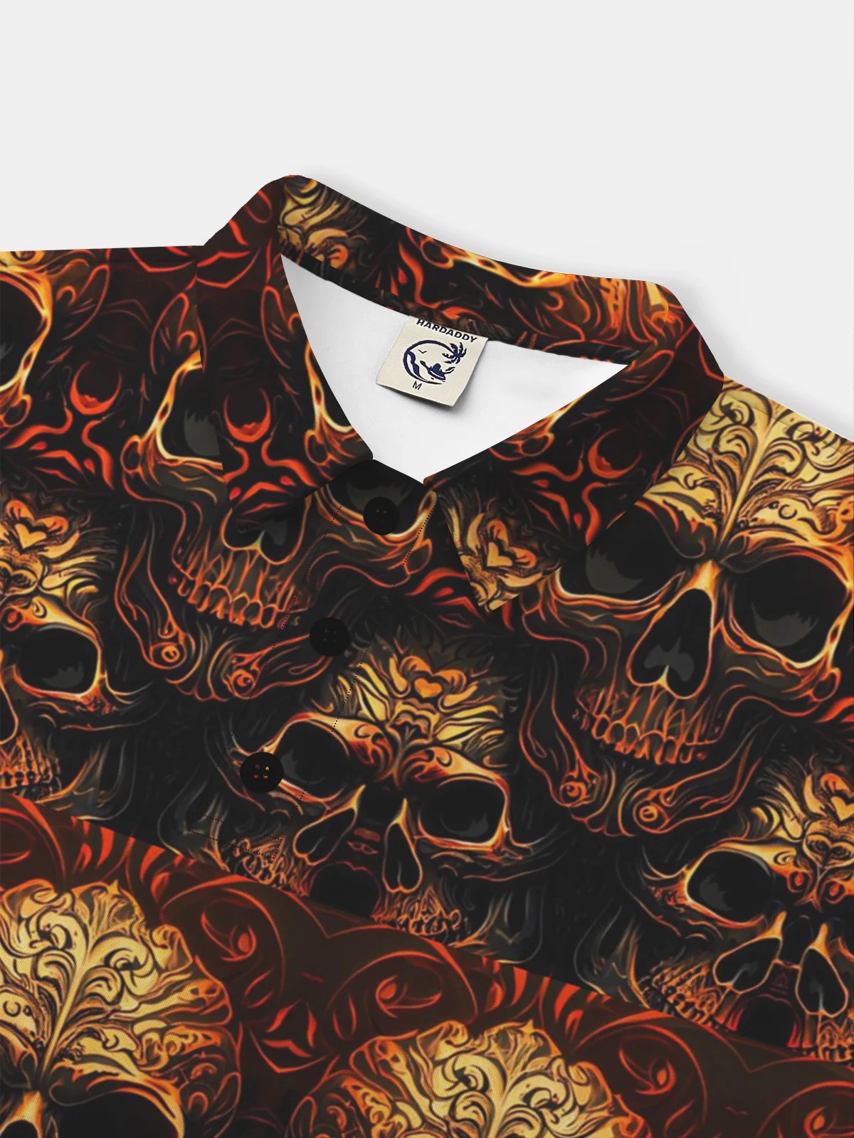 Moisture Wicking Golf Polo 3D Gradient Color Abstract Skull