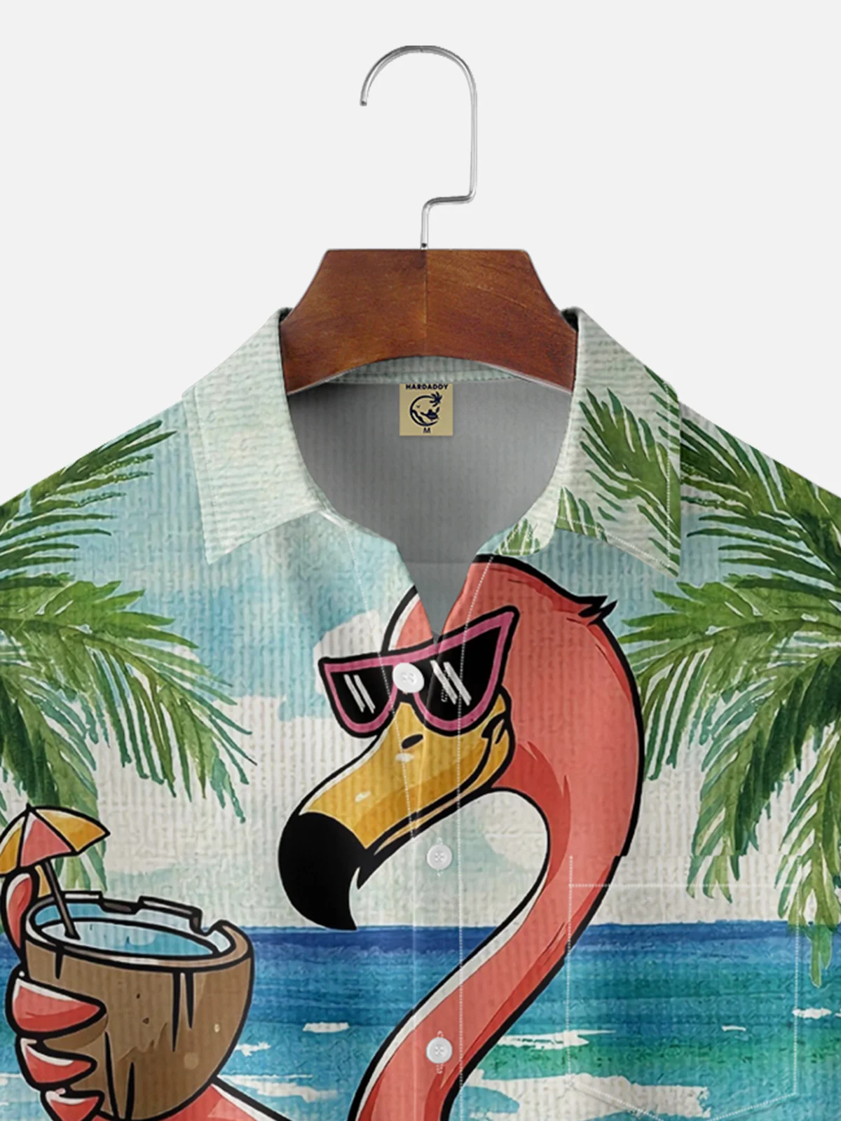 Moisture Wicking Flamingo Hawaiian Shirt