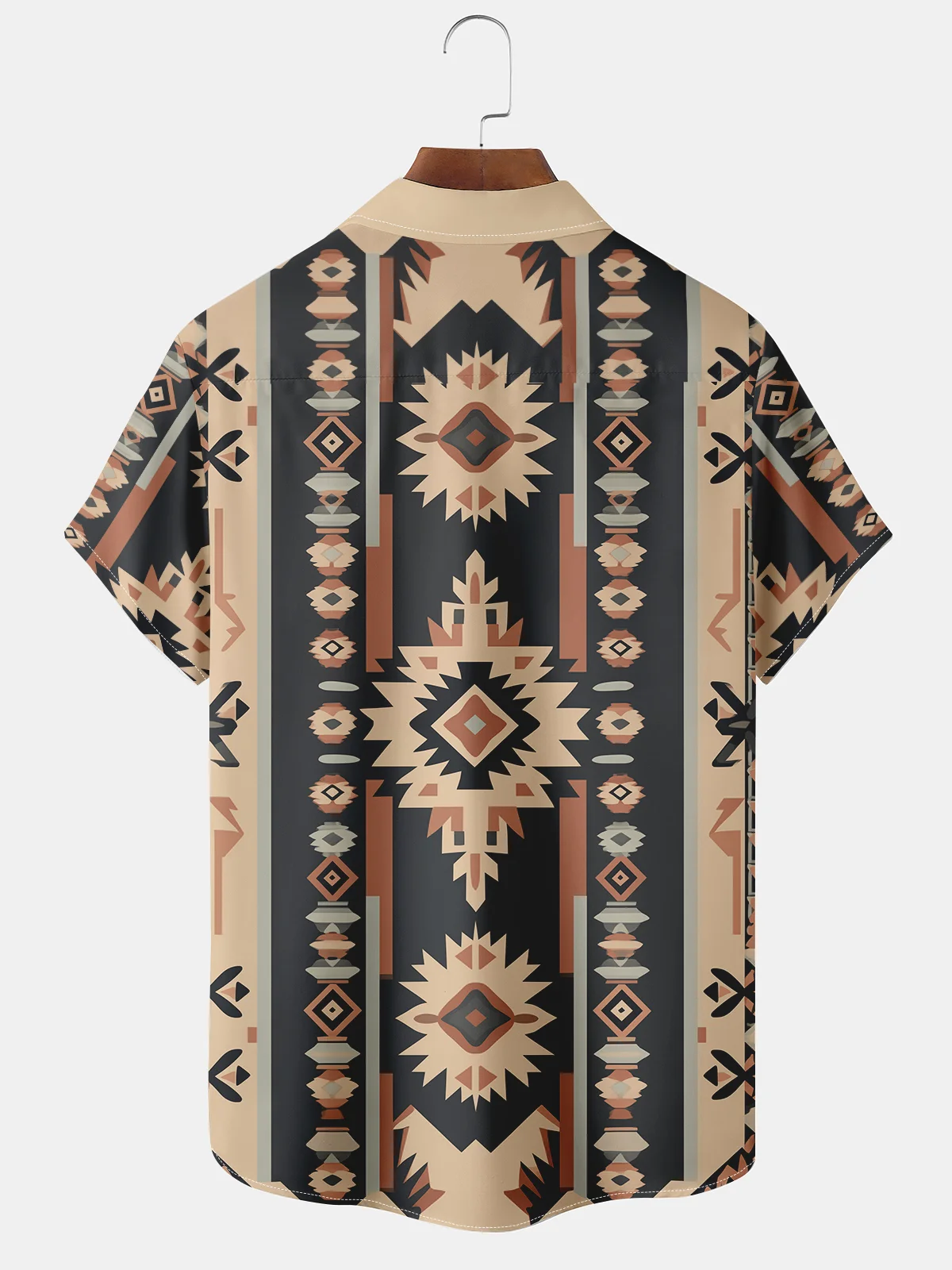 Moisture-wicking Western Cowboy Ethnic Chest Pocket Bowling Shirt