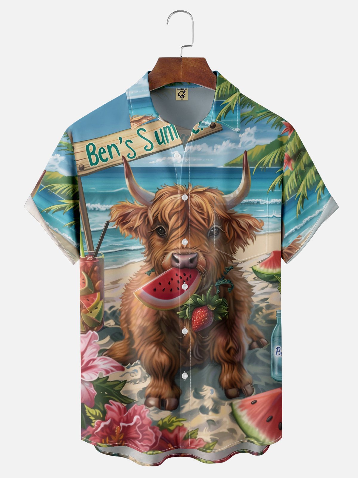 Moisture Wicking Cow Hawaiian Shirt