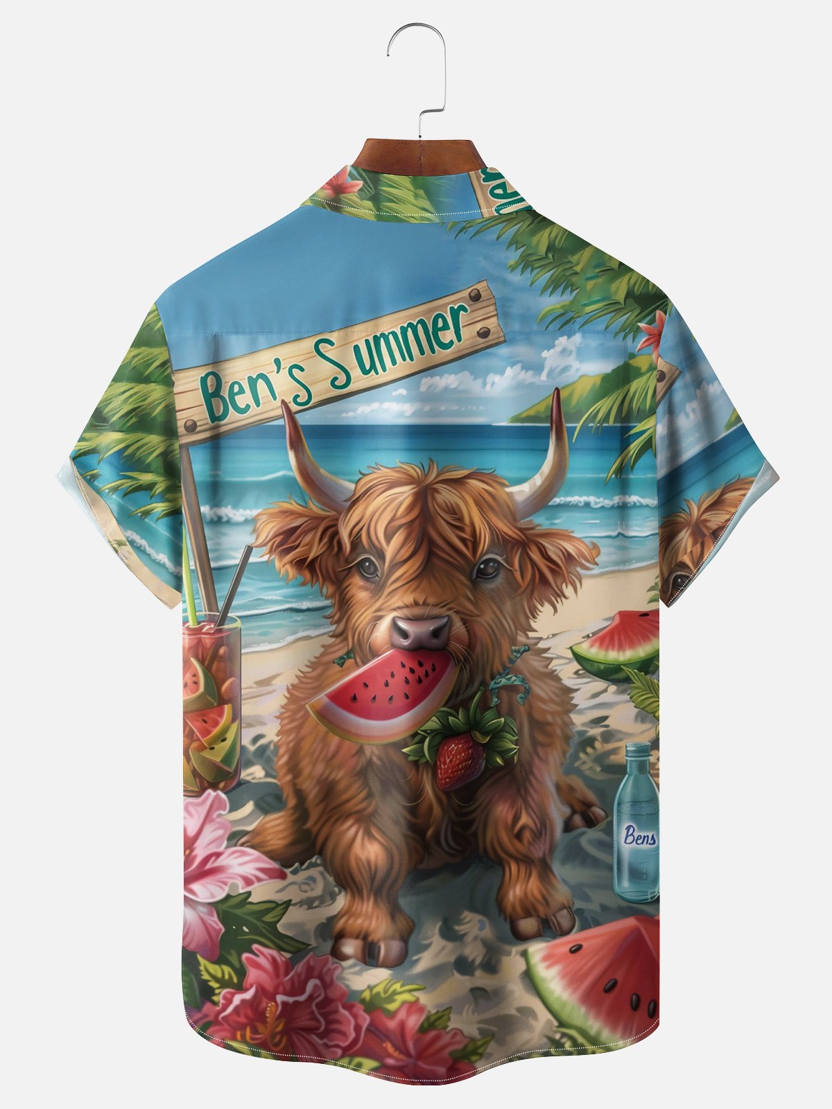 Moisture Wicking Cow Hawaiian Shirt