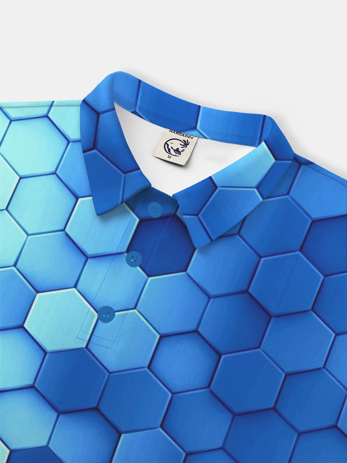 Moisture Wicking Golf Polo 3D Gradient Color Abstract Geometric