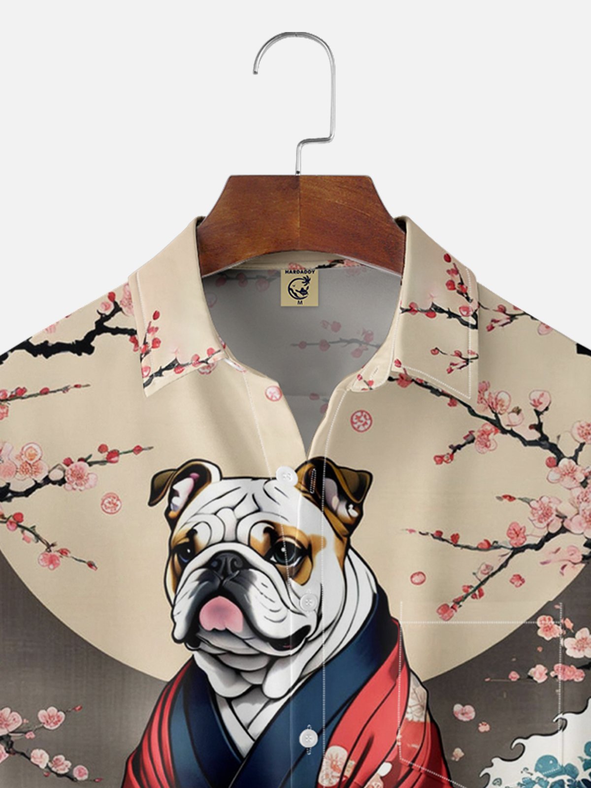 Moisture-wicking Ukiyoe Dog Surfing Chest Pocket Hawaiian Shirt