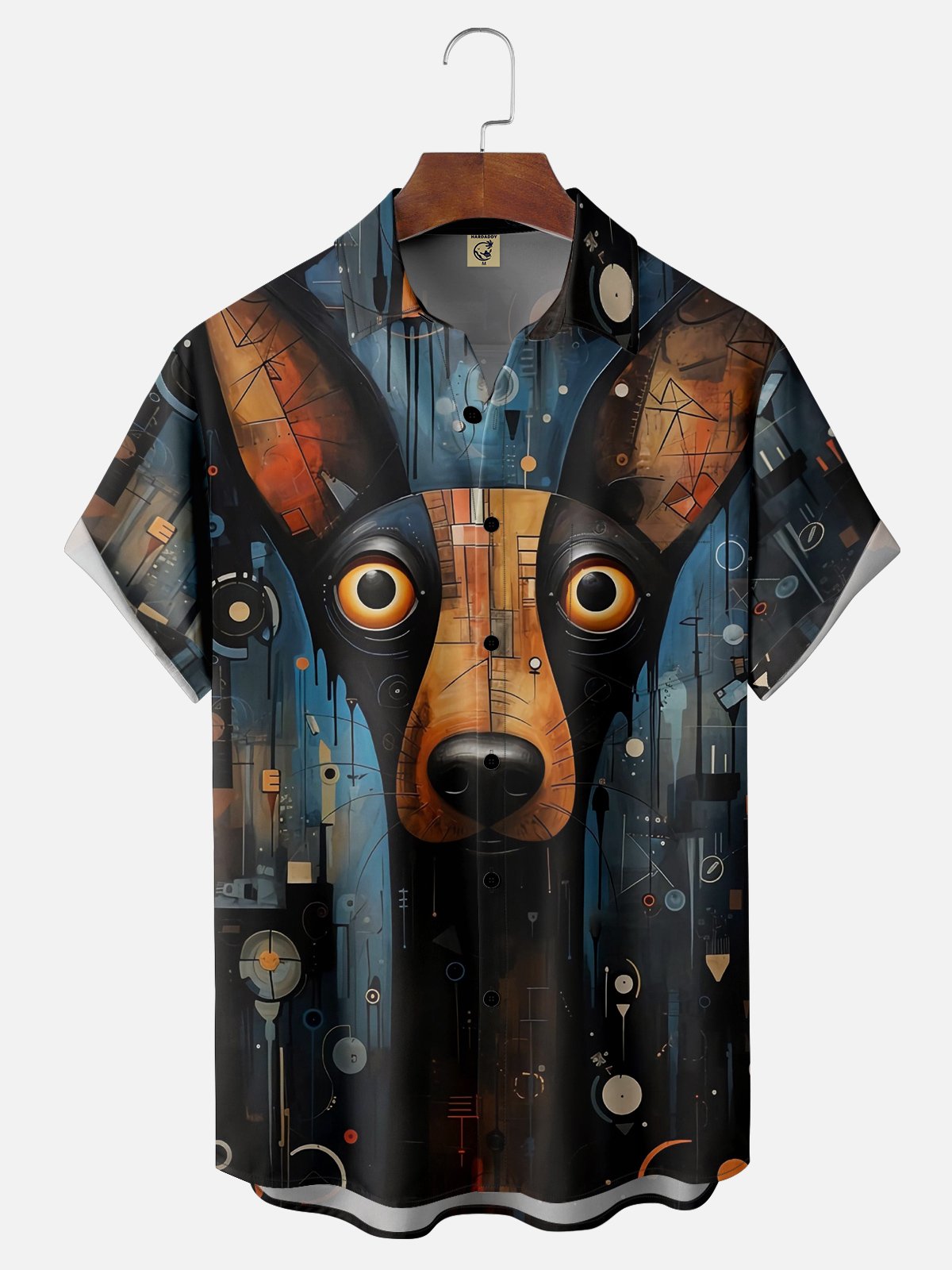 Moisture-wicking Funny Dog Chest Pocket Hawaiian Shirt