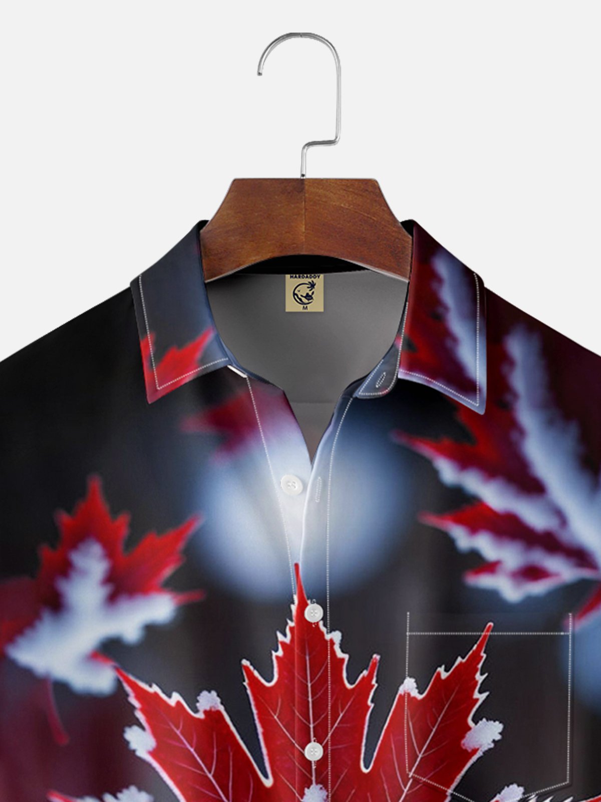 Moisture-wicking Canadian Maple Leaf Chest Pocket Hawaiian Shirt