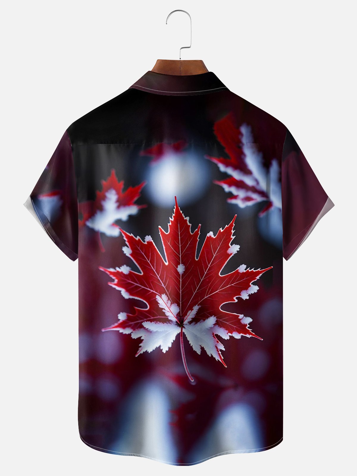 Moisture-wicking Canadian Maple Leaf Chest Pocket Hawaiian Shirt