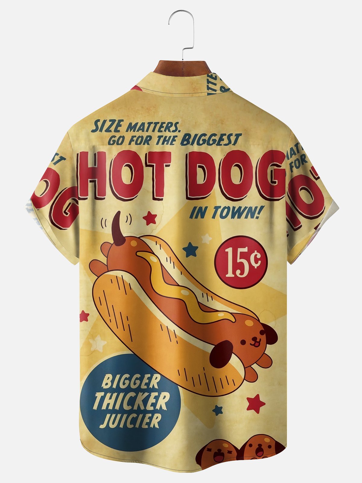 Moisture-wicking Breathable BBQ Hot Dog Dachshund Chest Pocket Hawaiian Shirt