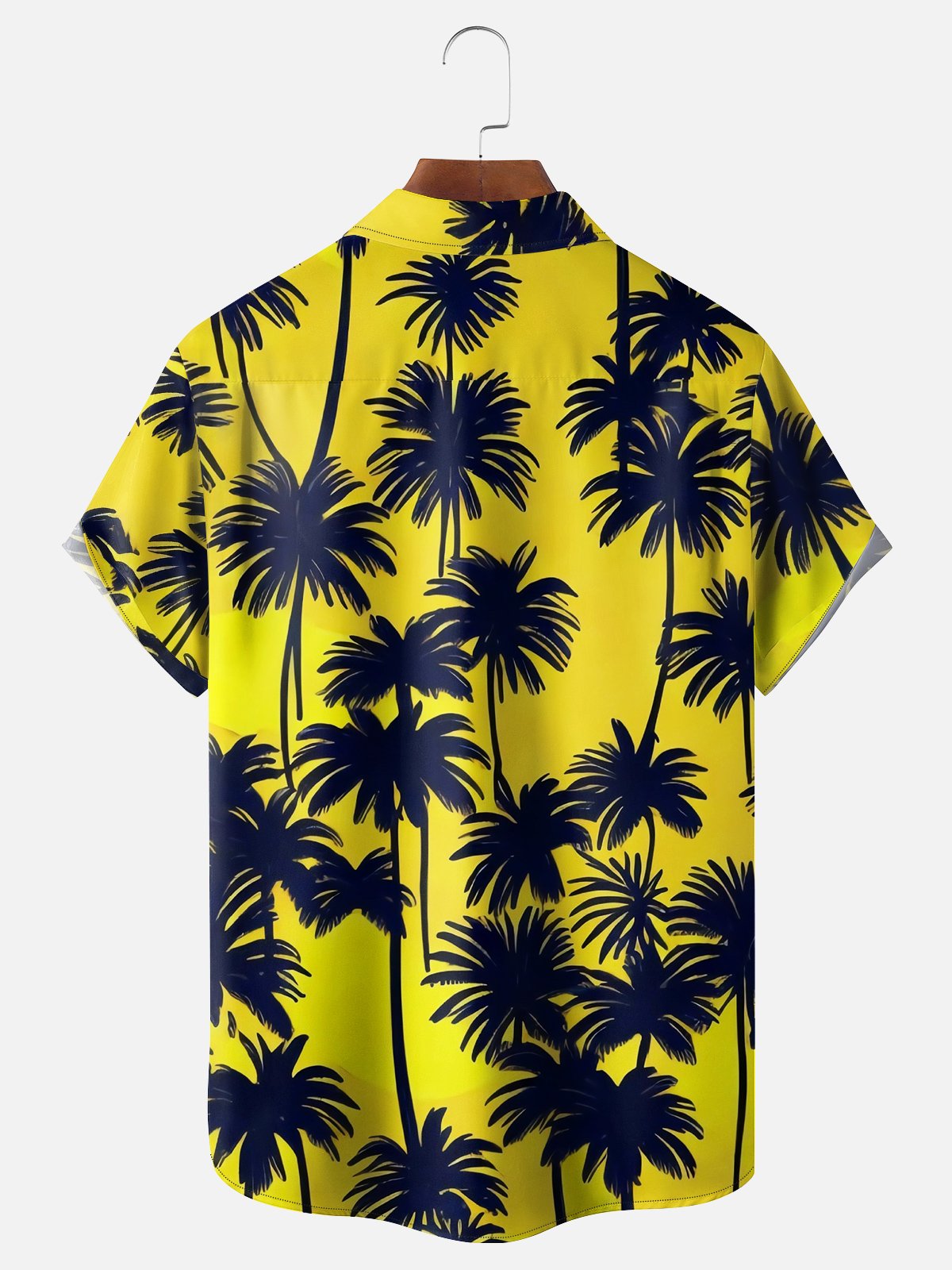 Moisture-wicking Coconut Tree Chest Pocket Hawaiian Shirt