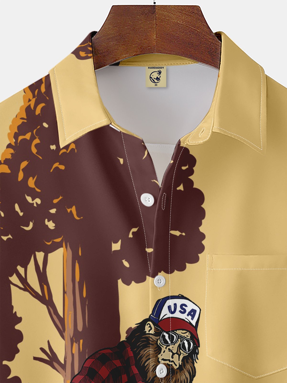 Moisture-wicking Bigfoot Chest Pocket Hawaiian Shirt