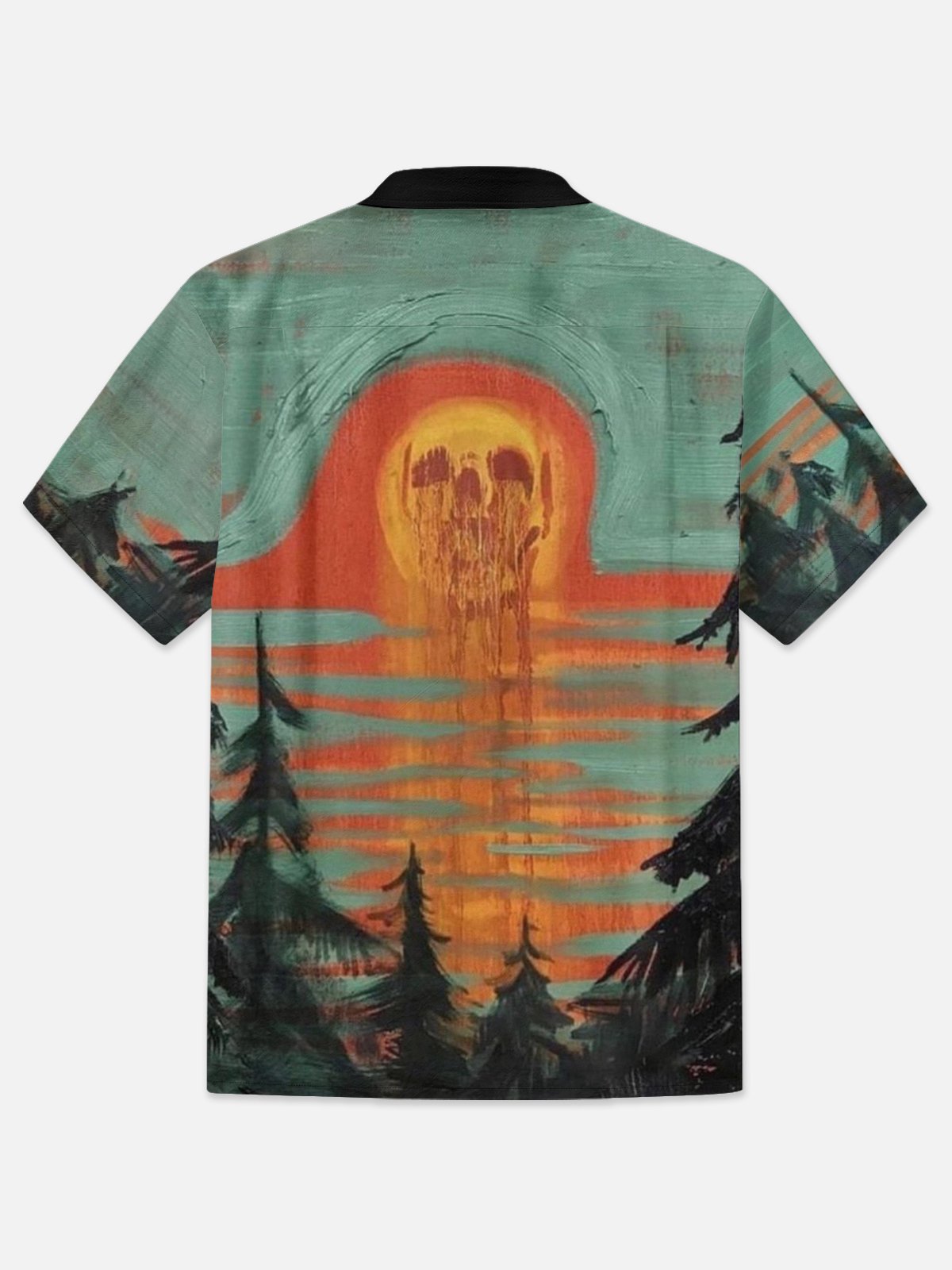 Moisture-wicking Skull Sun Hawaiian Shirt