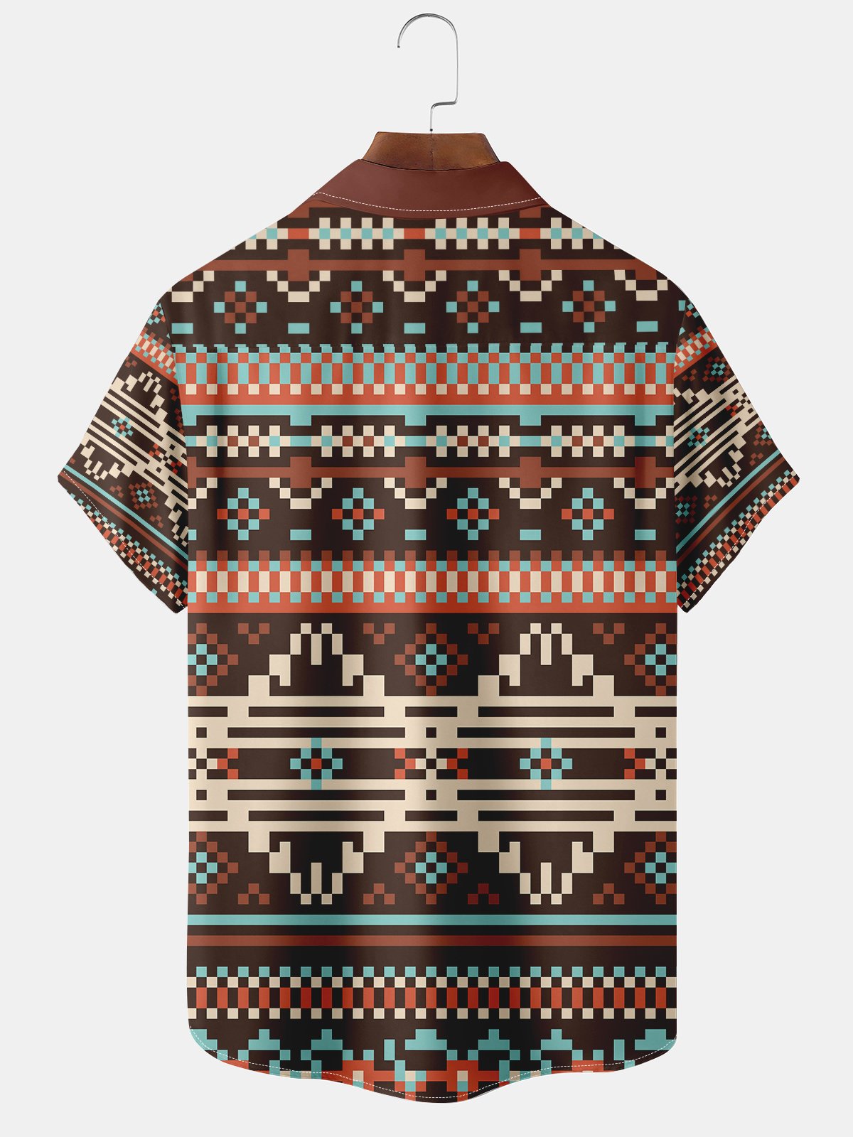 Moisture-wicking Western Ethnic Chest Pocket Bowling Shirt