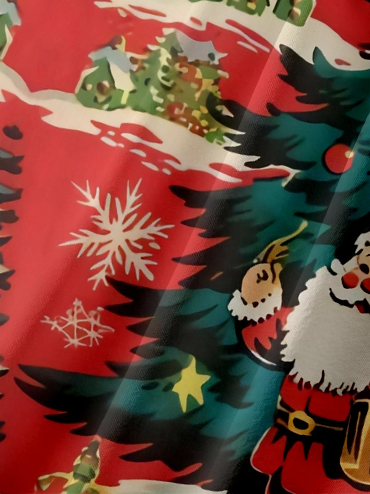 Moisture-wicking Christmas Santa Chest Pocket Hawaiian Shirt