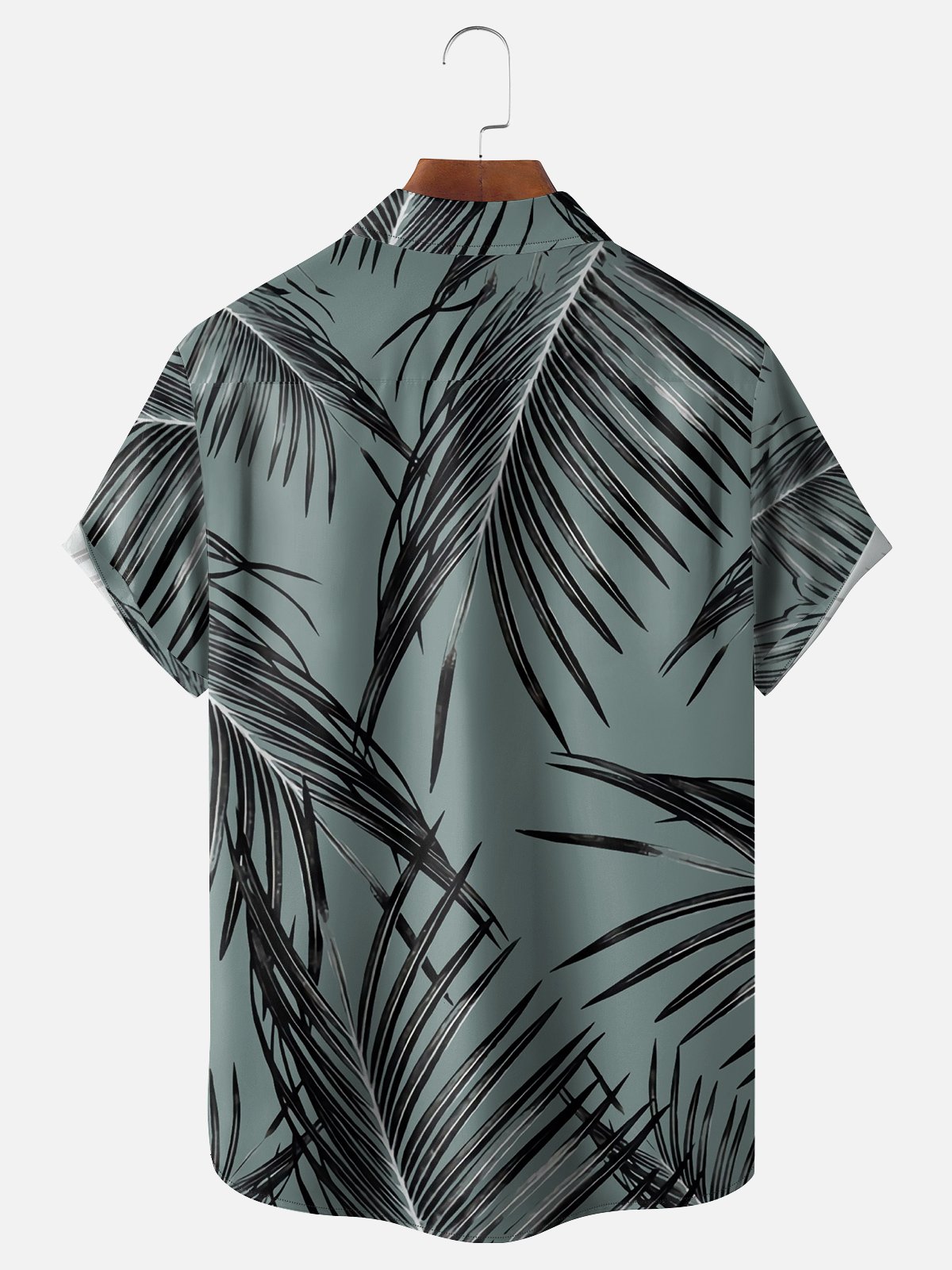 Moisture-wicking Palm Tree Chest Pocket Hawaiian Shirt