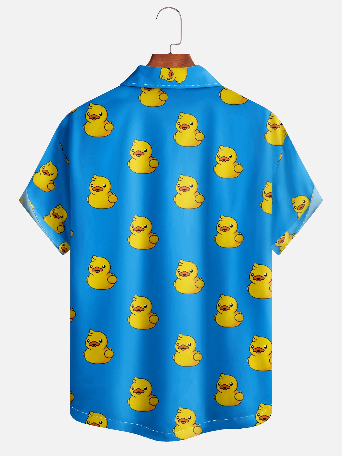 Moisture-wicking Yellow Duck Print Aloha Shirt