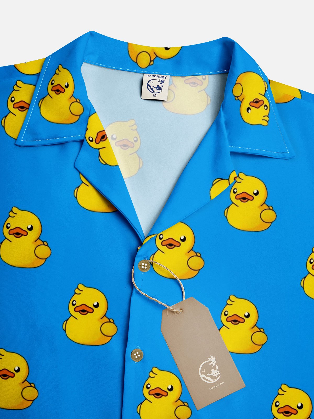 Moisture-wicking Yellow Duck Print Aloha Shirt