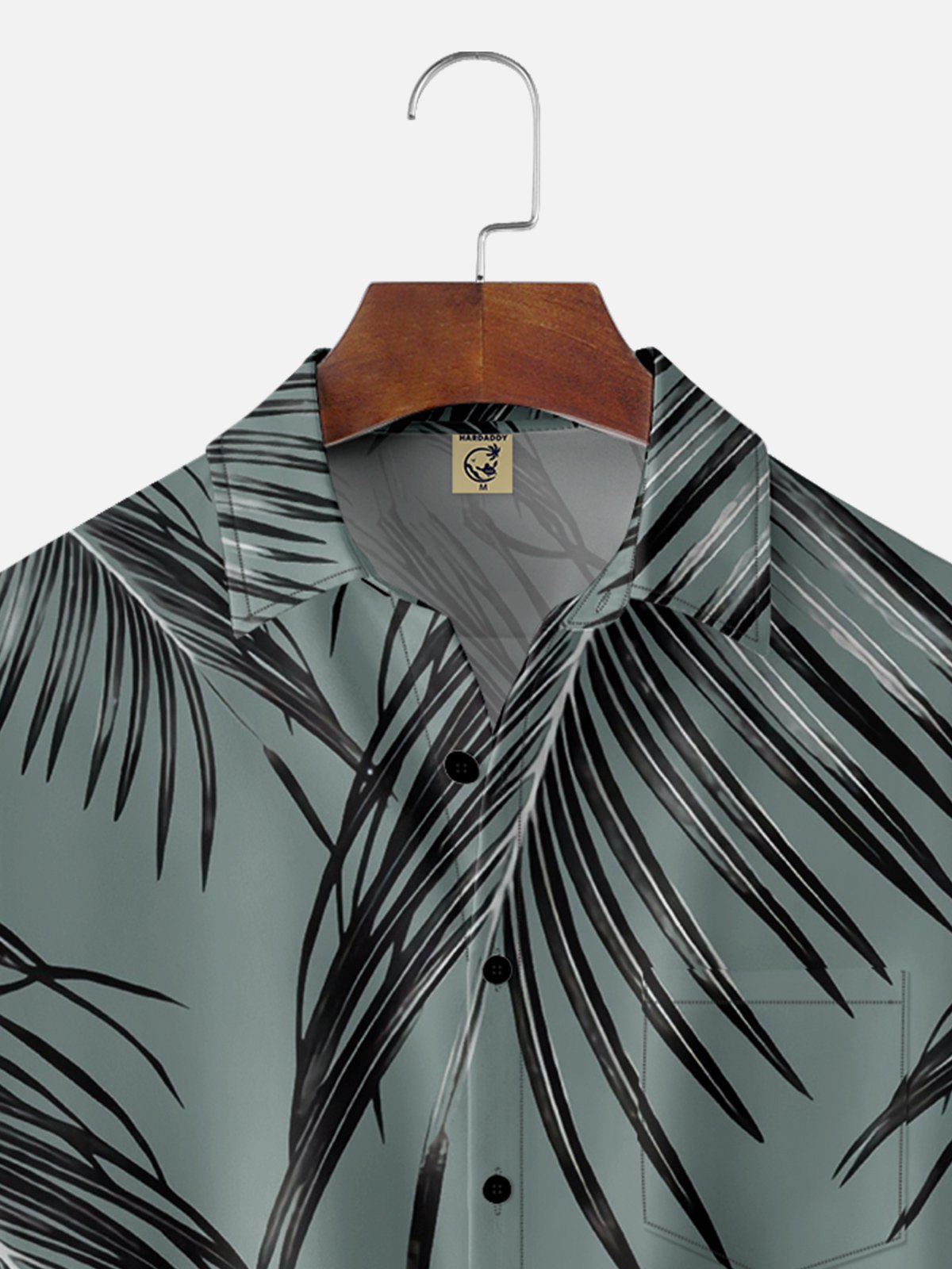 Moisture-wicking Palm Tree Chest Pocket Hawaiian Shirt