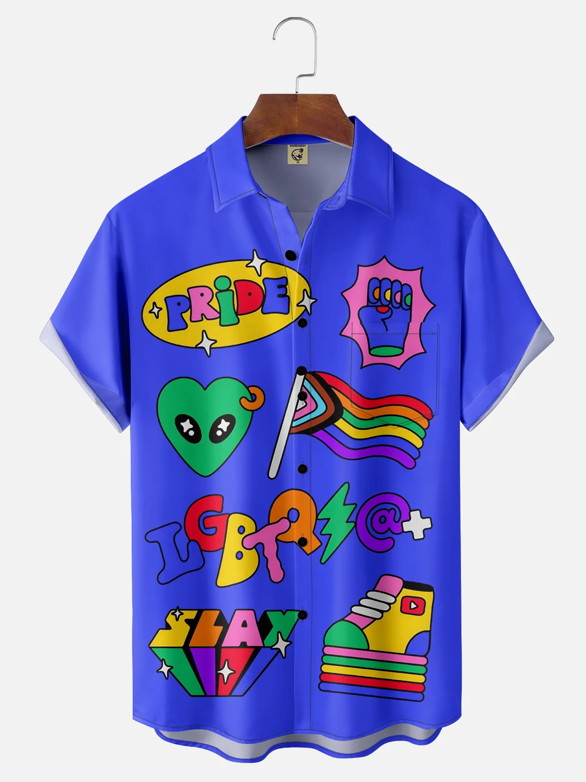 Breathable LGBT Pride Chest Pocket Casual Shirt